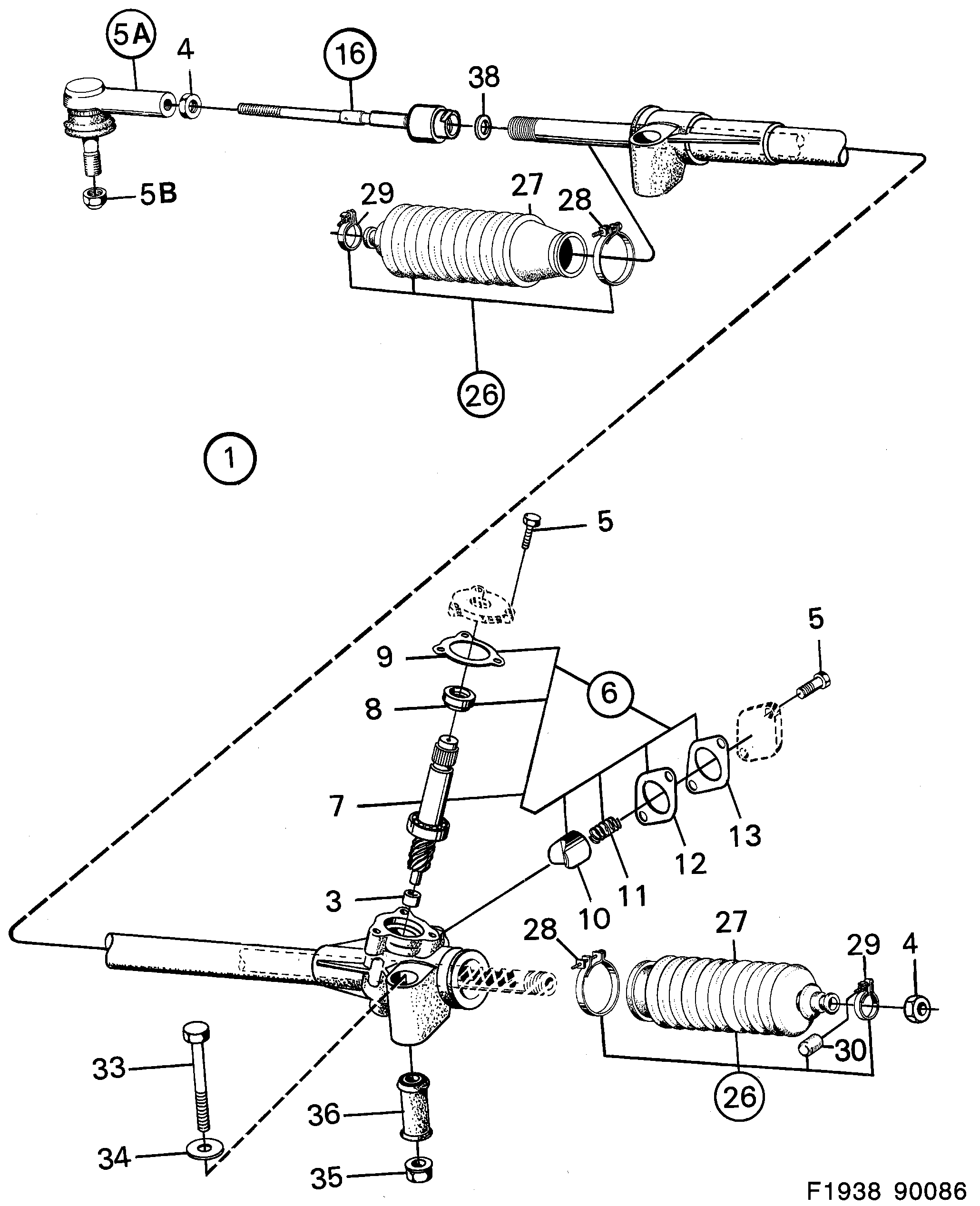 Saab 900 Steering box diagram