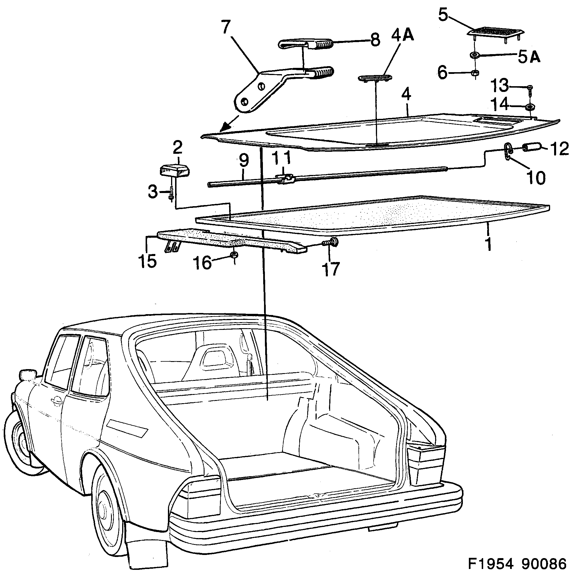 Saab 900 Shelf diagram