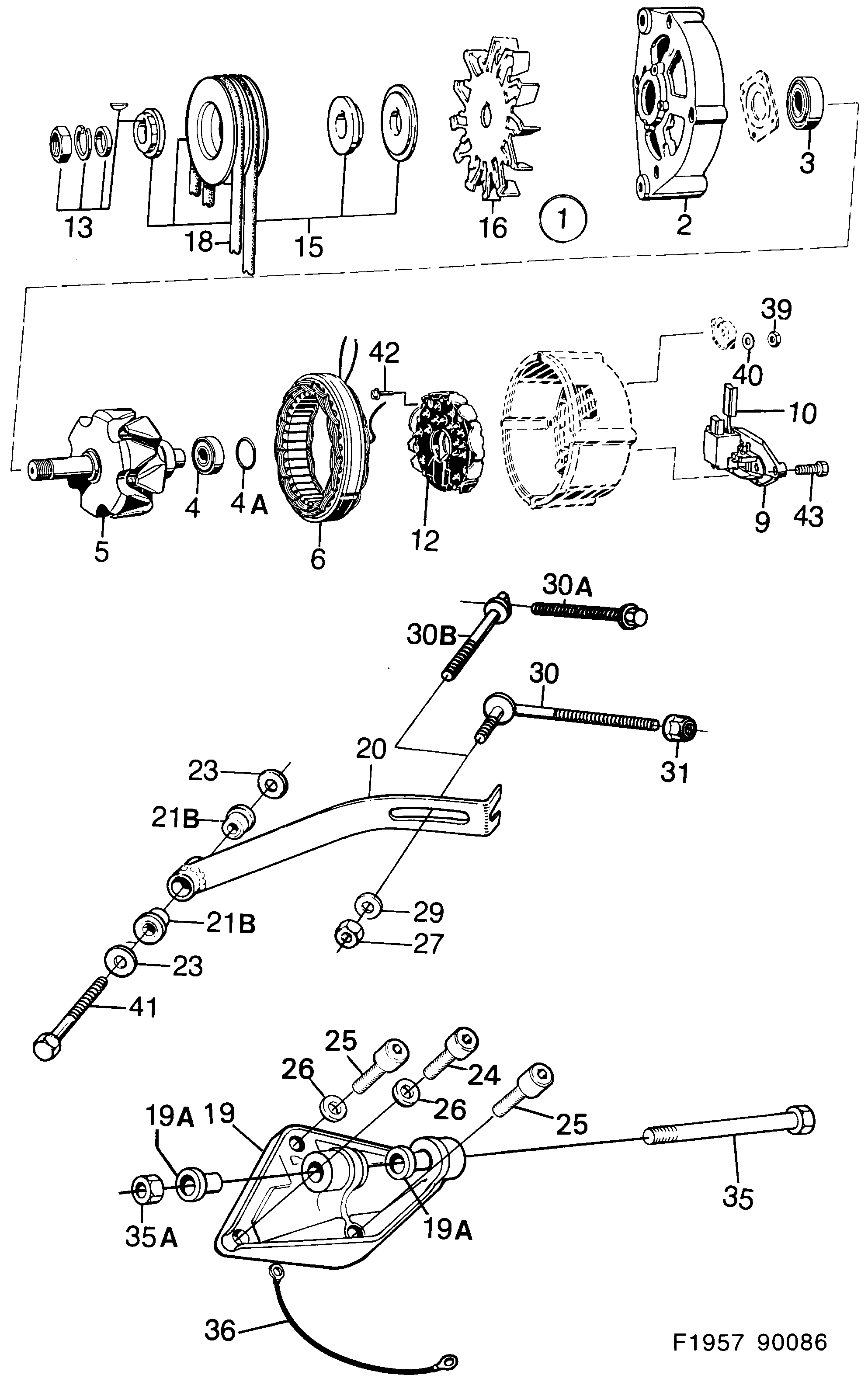 Saab 900 Bosch 70A diagram