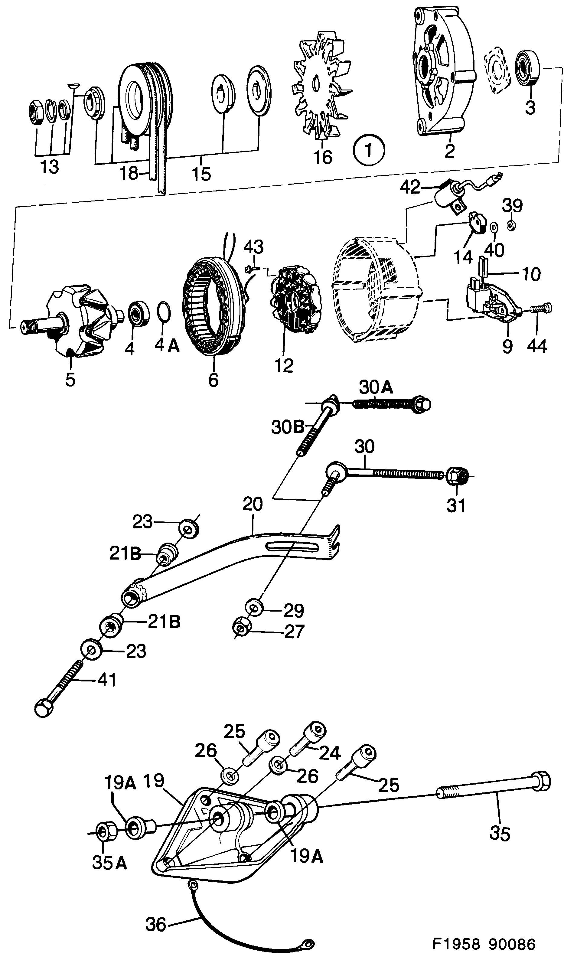 Saab 900 Bosch 80A diagram