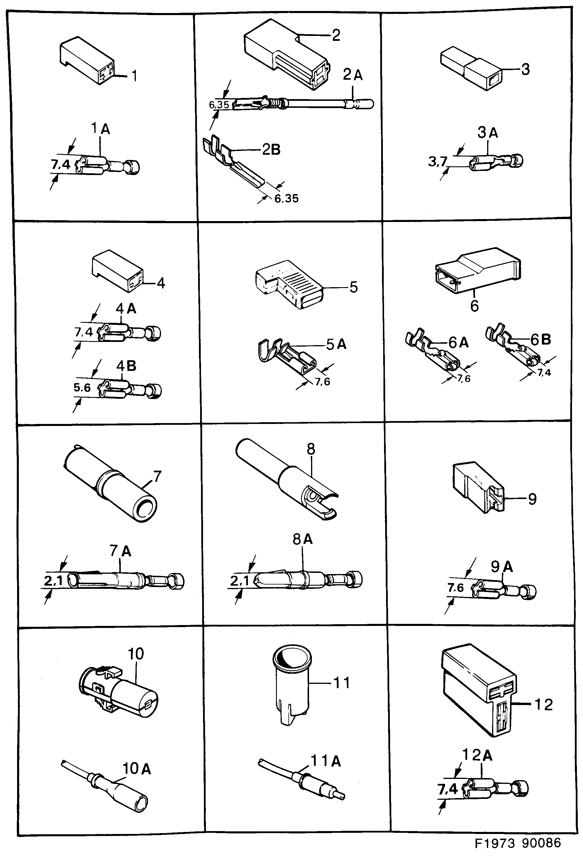 Saab 900 Connector housing etc diagram