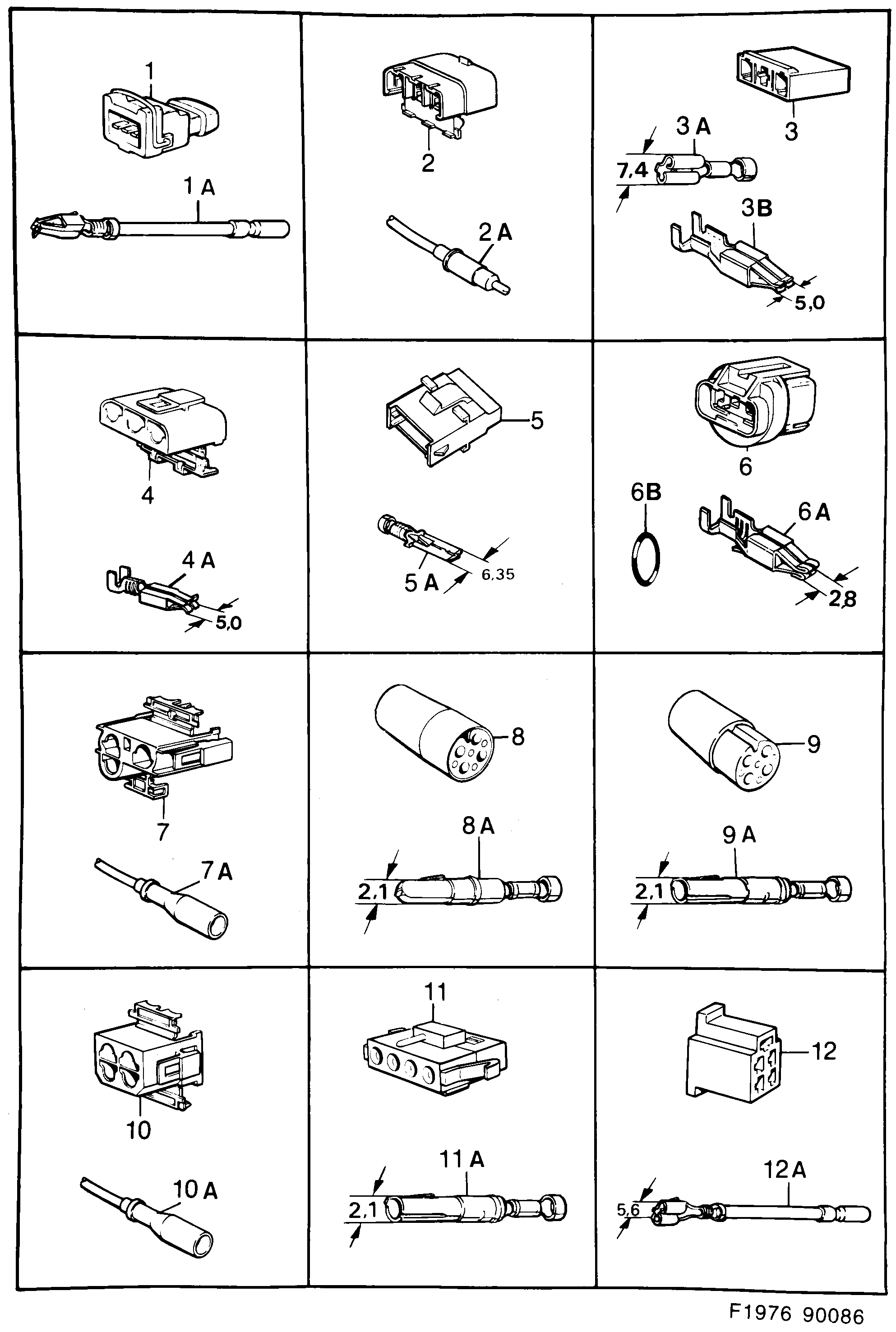 Saab 900 Connector housing etc diagram