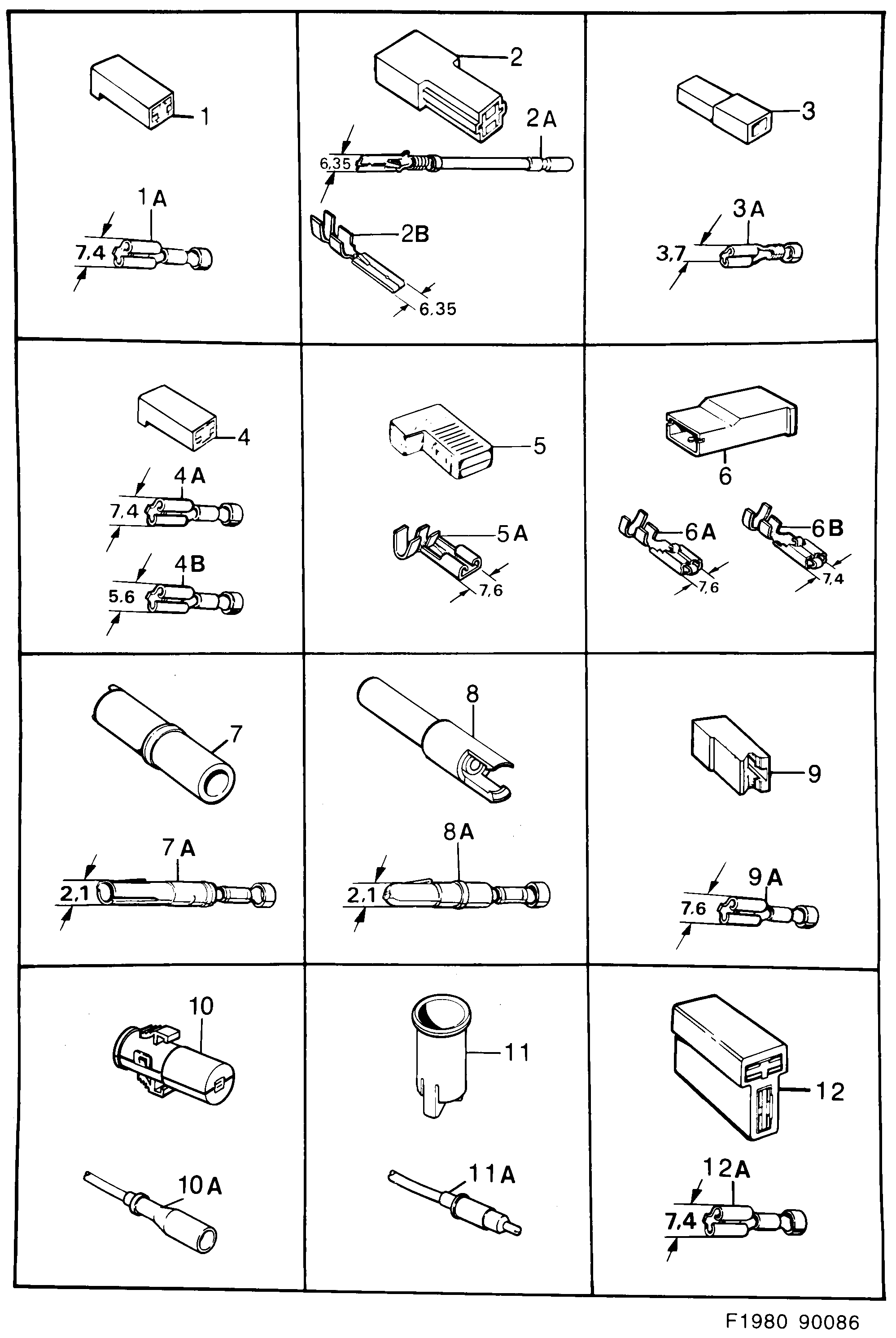 Saab 900 Connector housing etc diagram