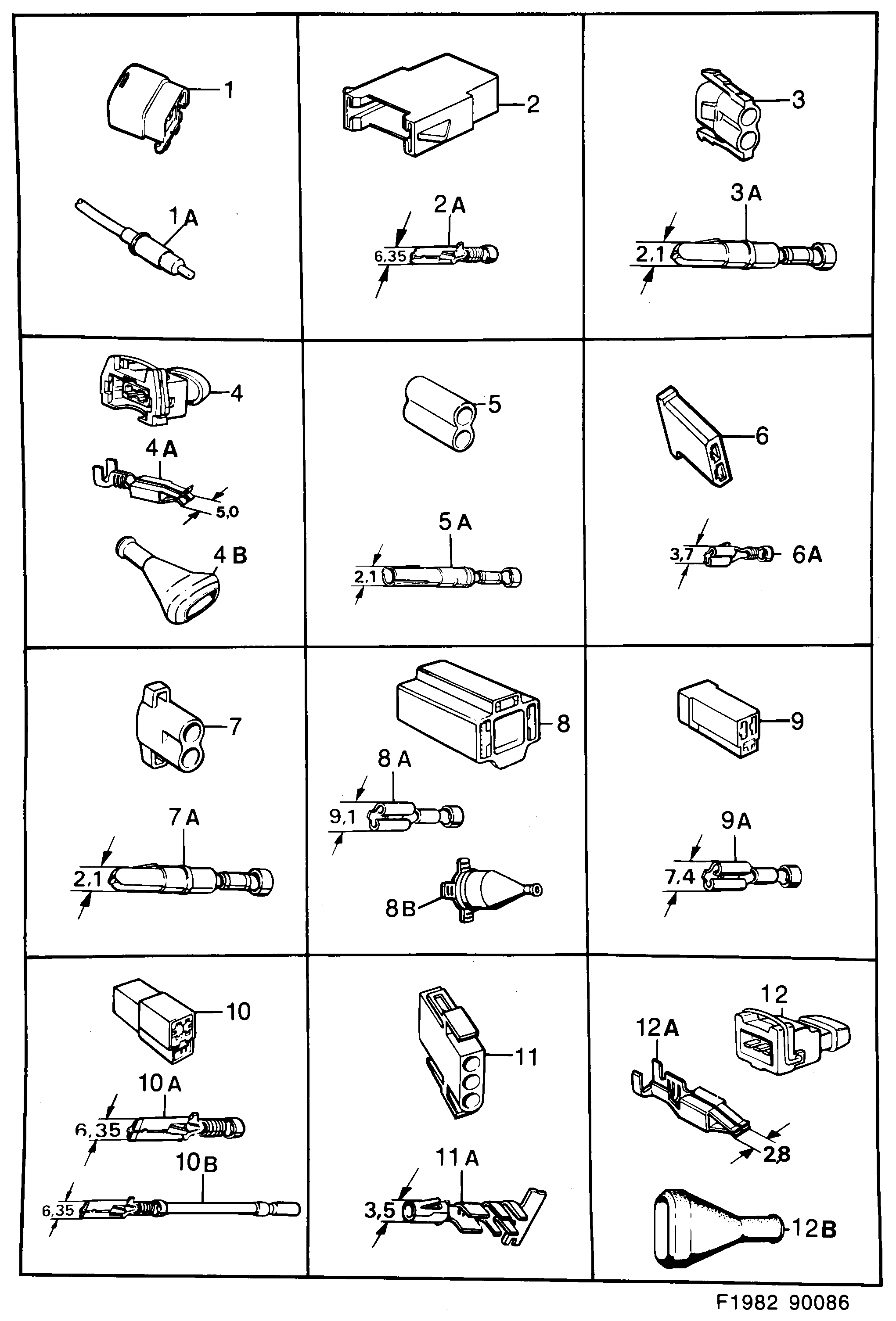 Saab 900 Connector housing etc diagram