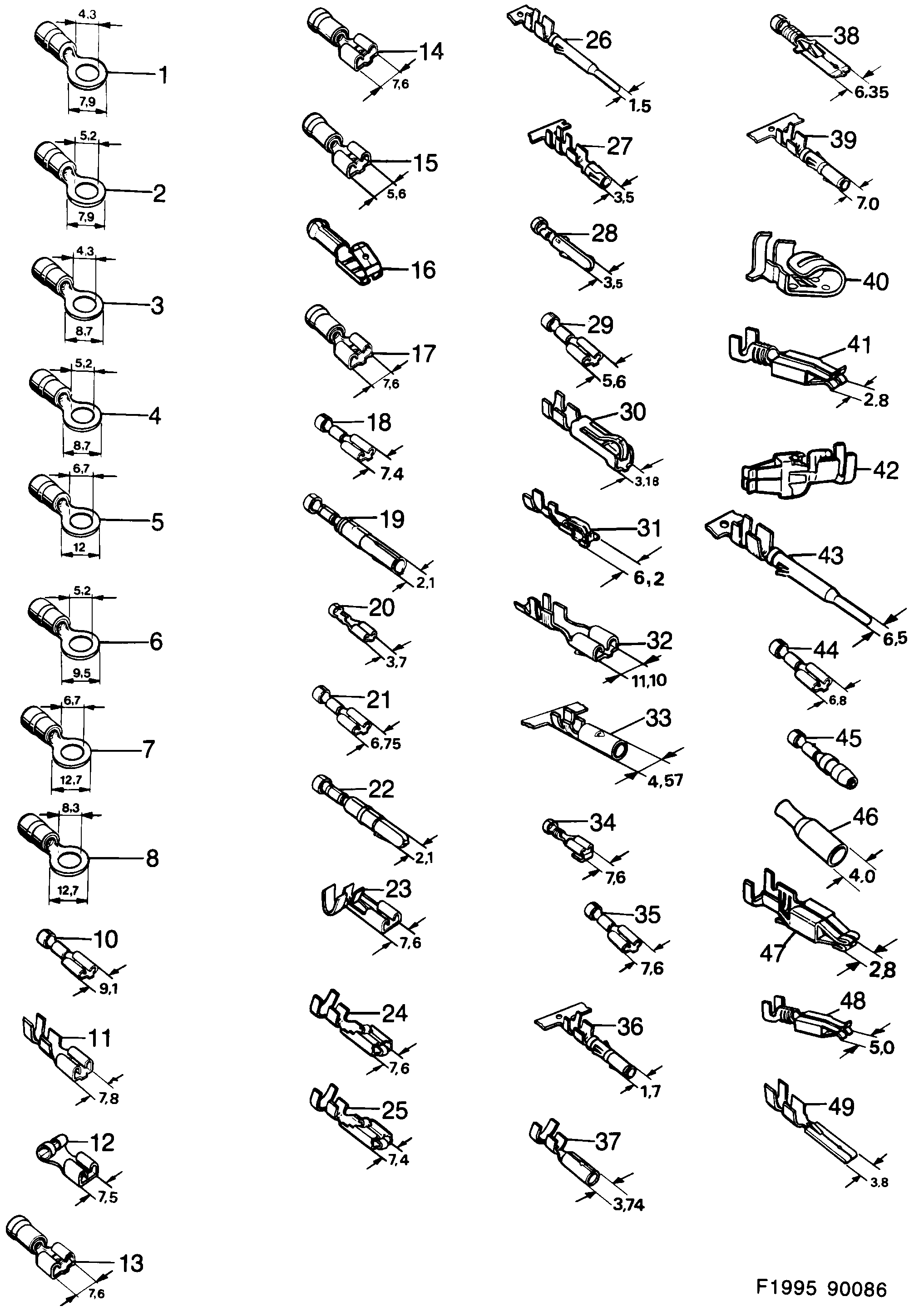 Saab 900 Cable terminal diagram