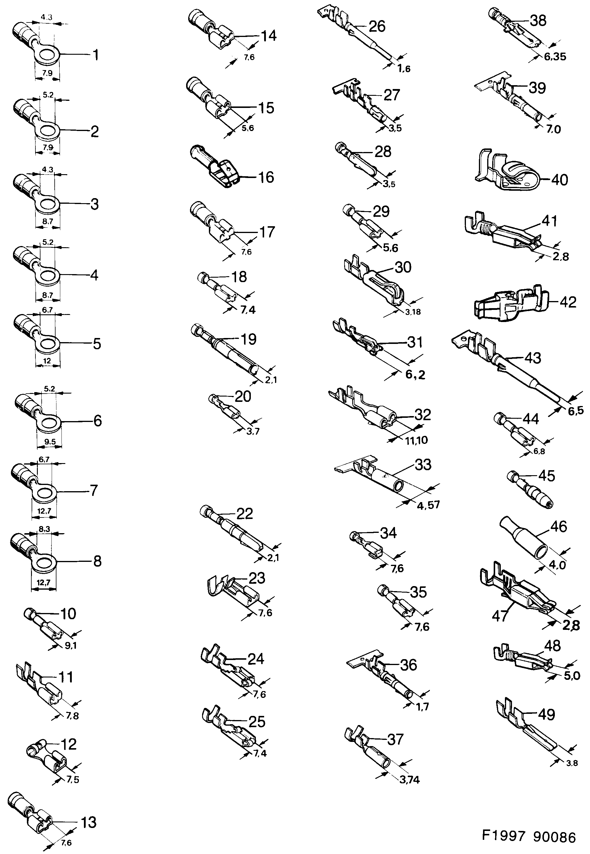 Saab 900 Cable terminal diagram