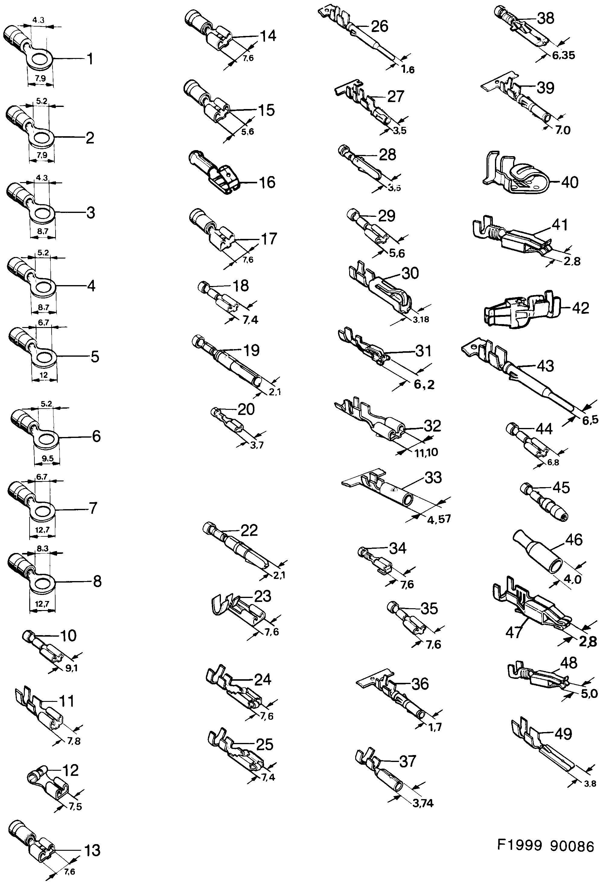 Saab 900 Cable terminal diagram
