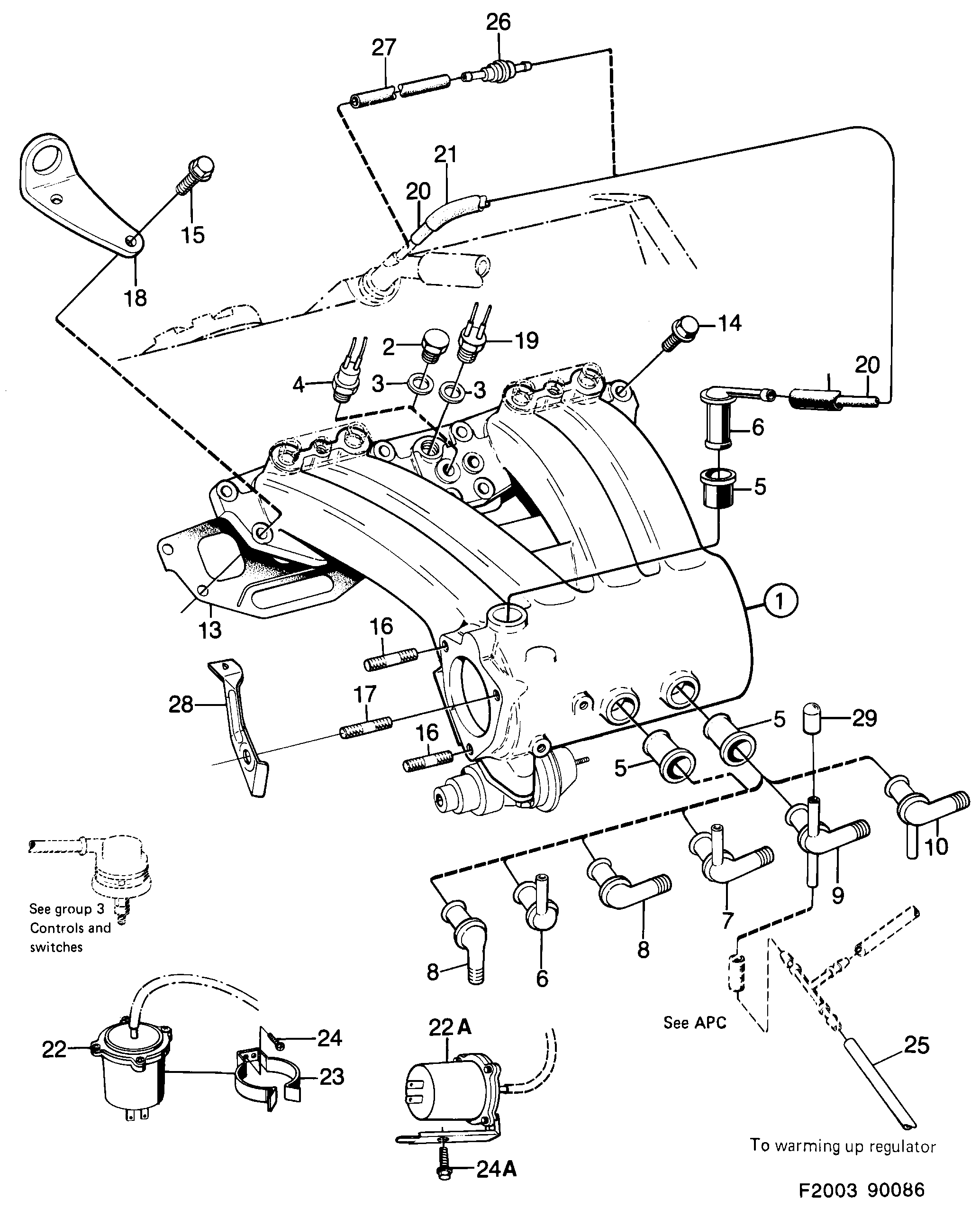 Saab 900 Inlet manifold diagram