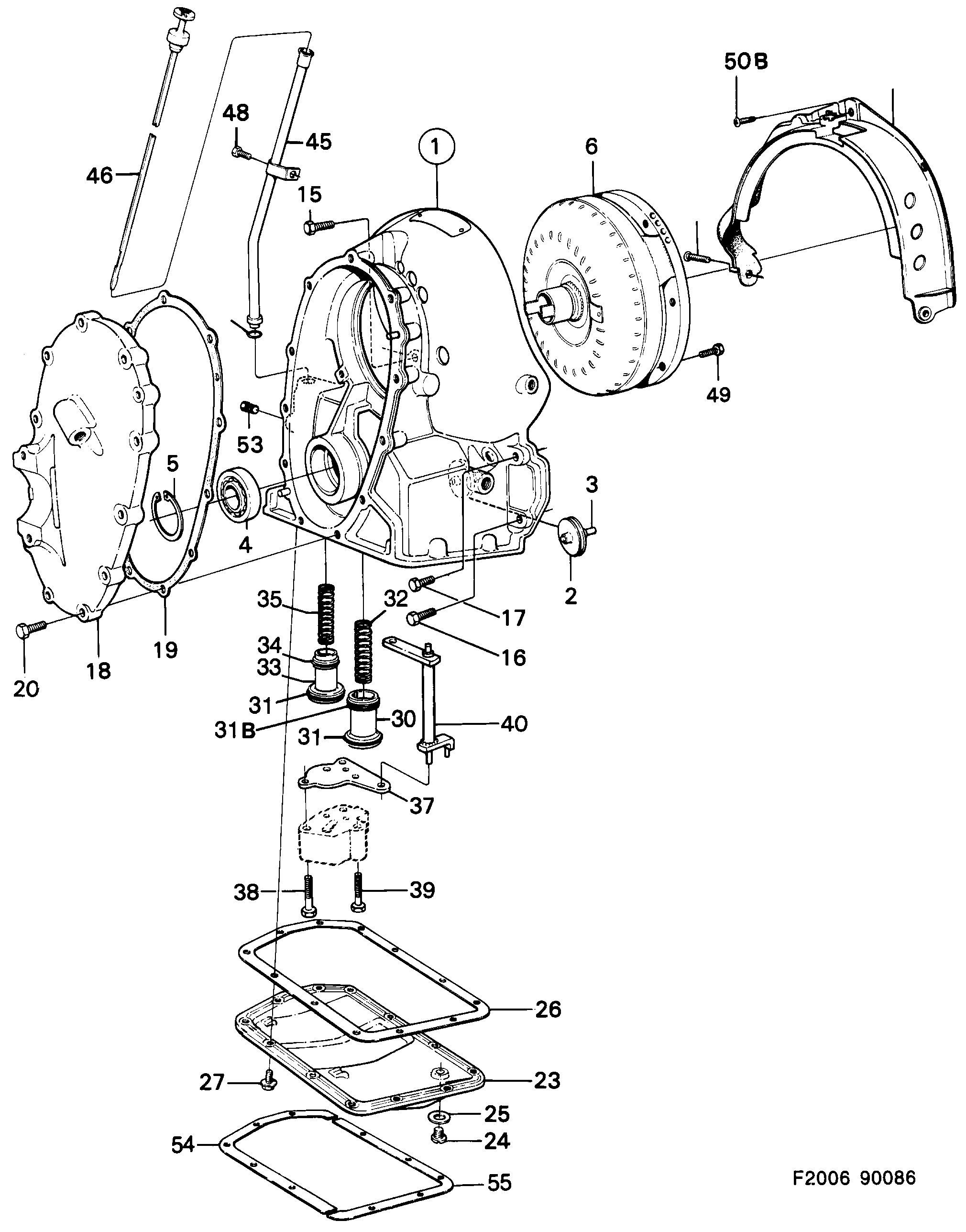 Saab 900 Converter shell Torque converter diagram