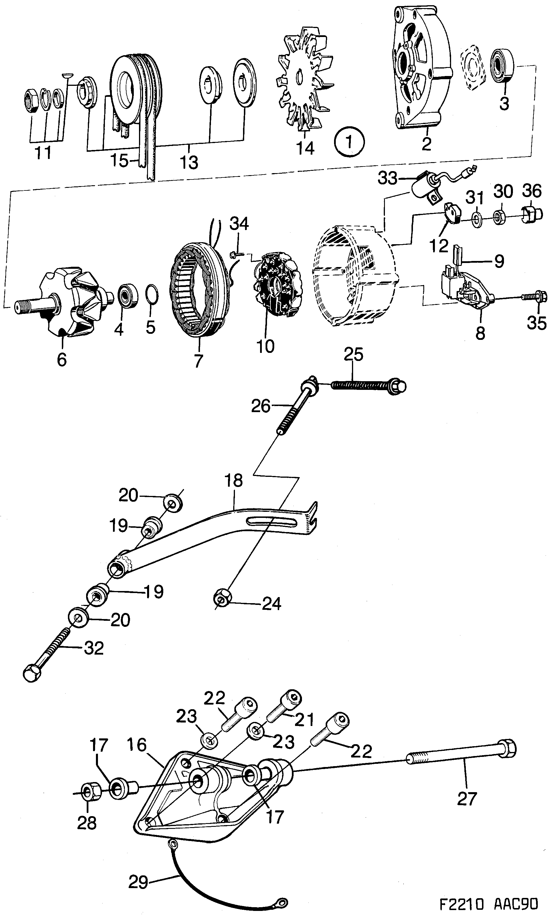 Saab 900 Bosch 80A diagram