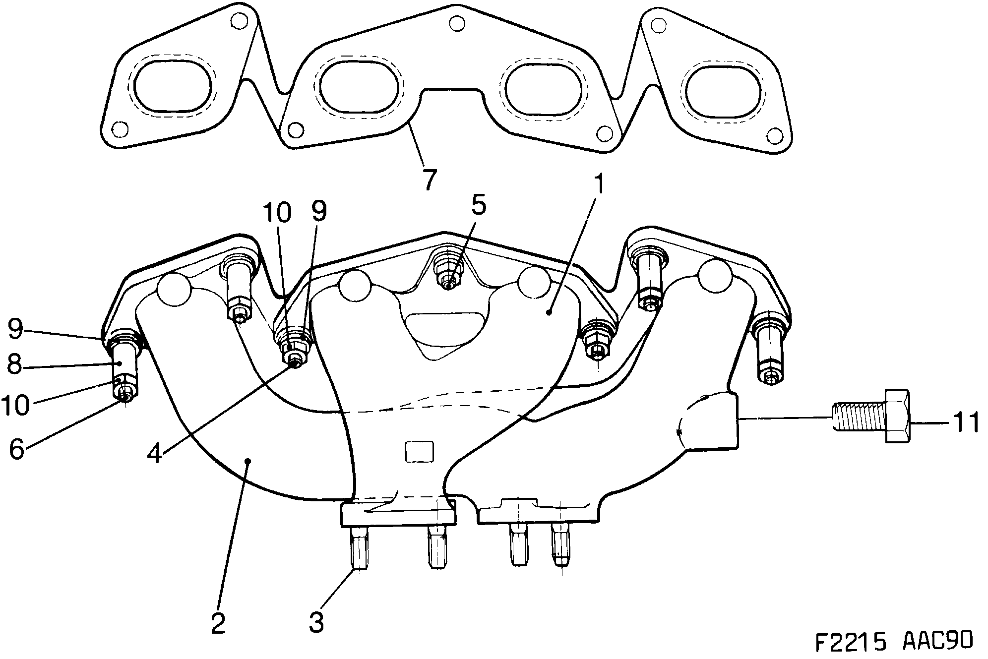 Saab 900 Exhaust manifold diagram
