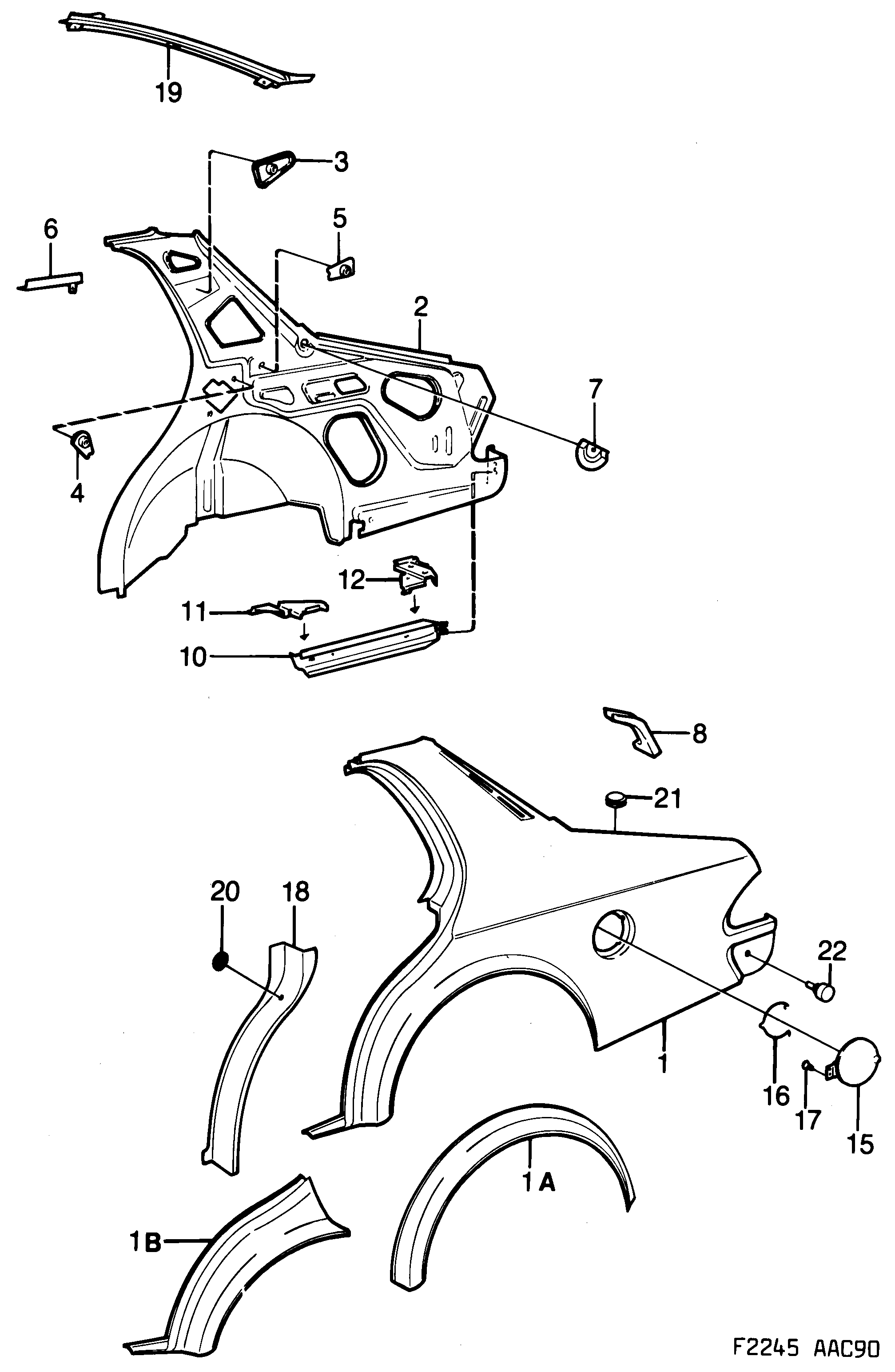 Saab 900 Valance diagram