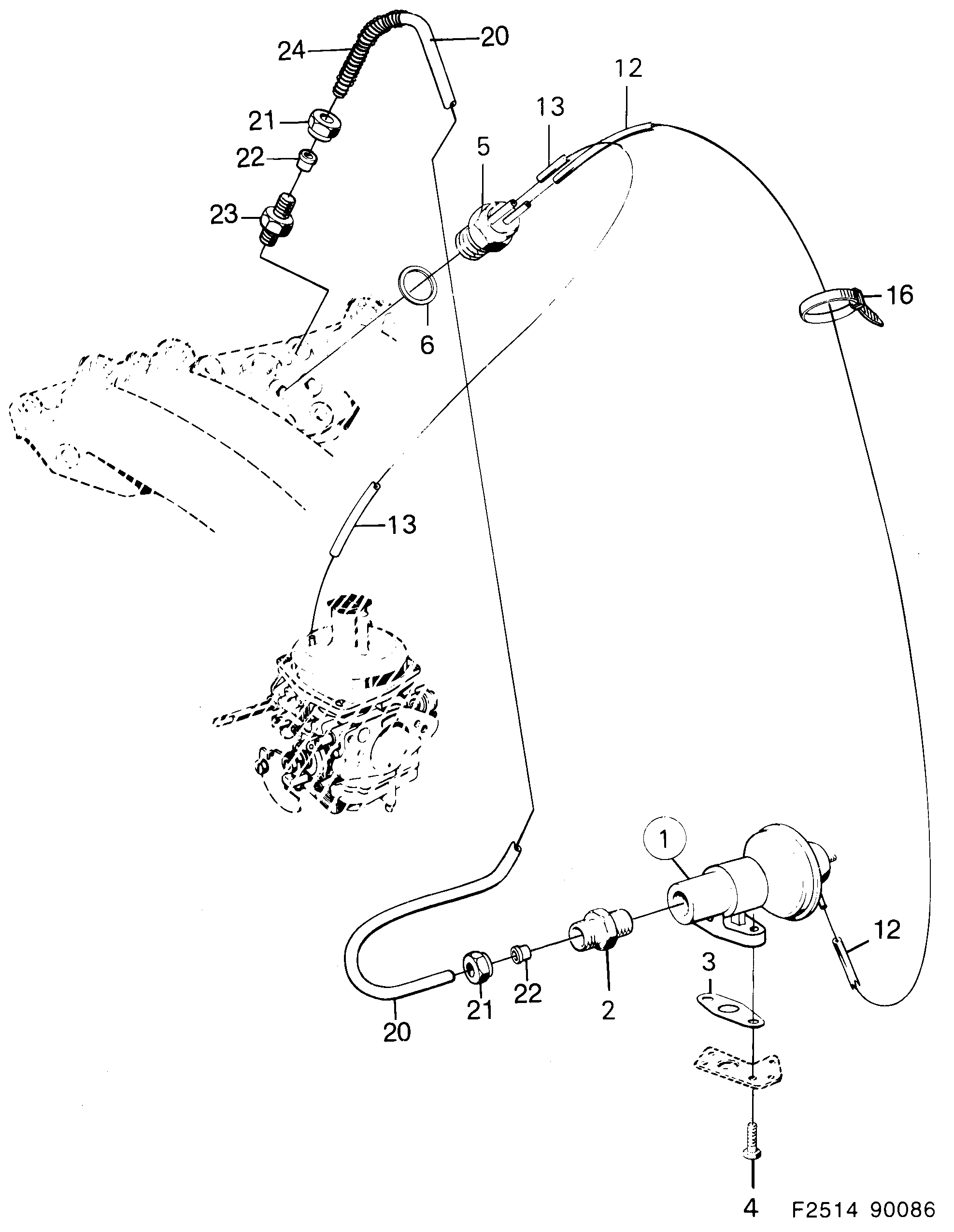 Saab 900 EGR system diagram
