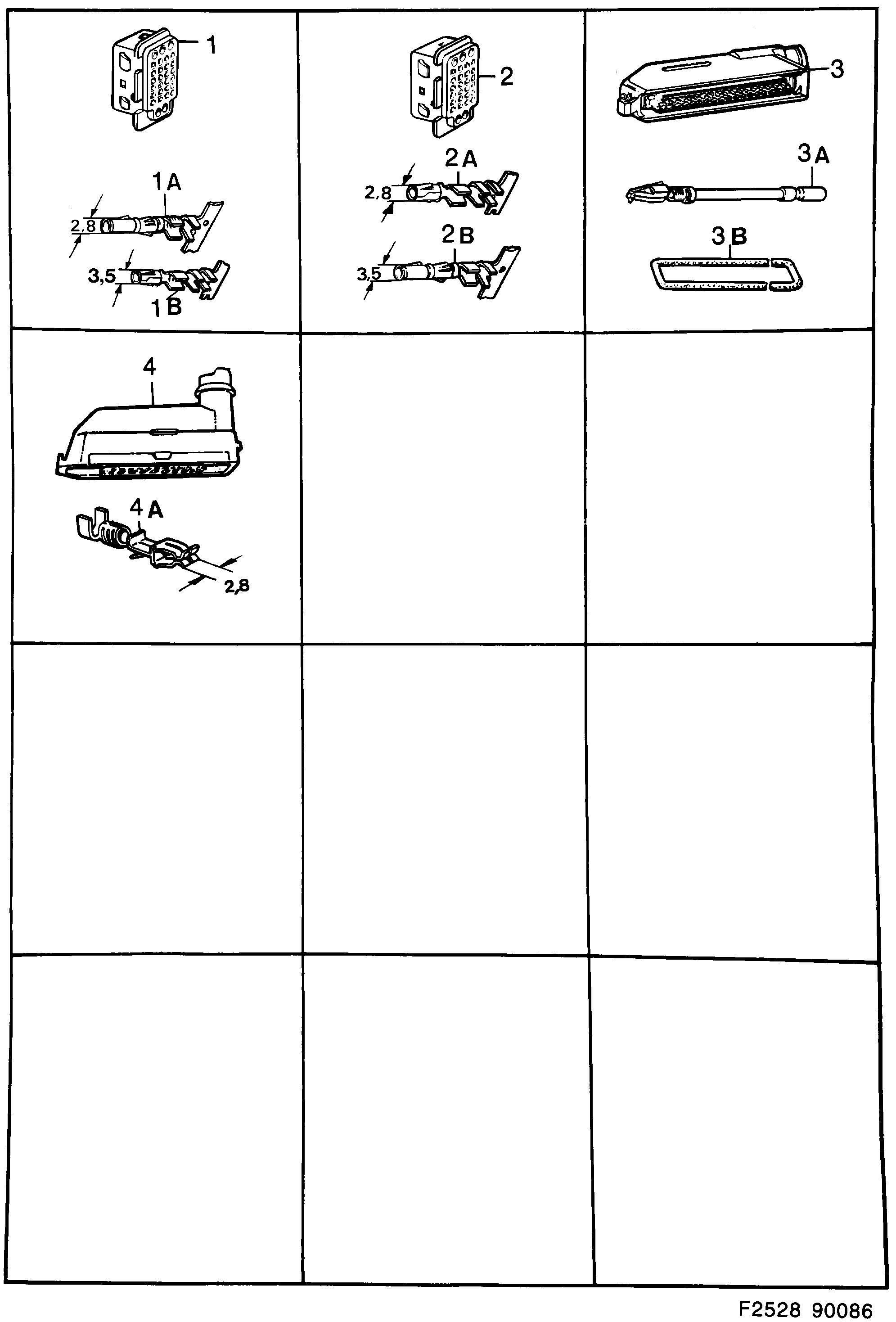 Saab 900 Connector housing etc diagram