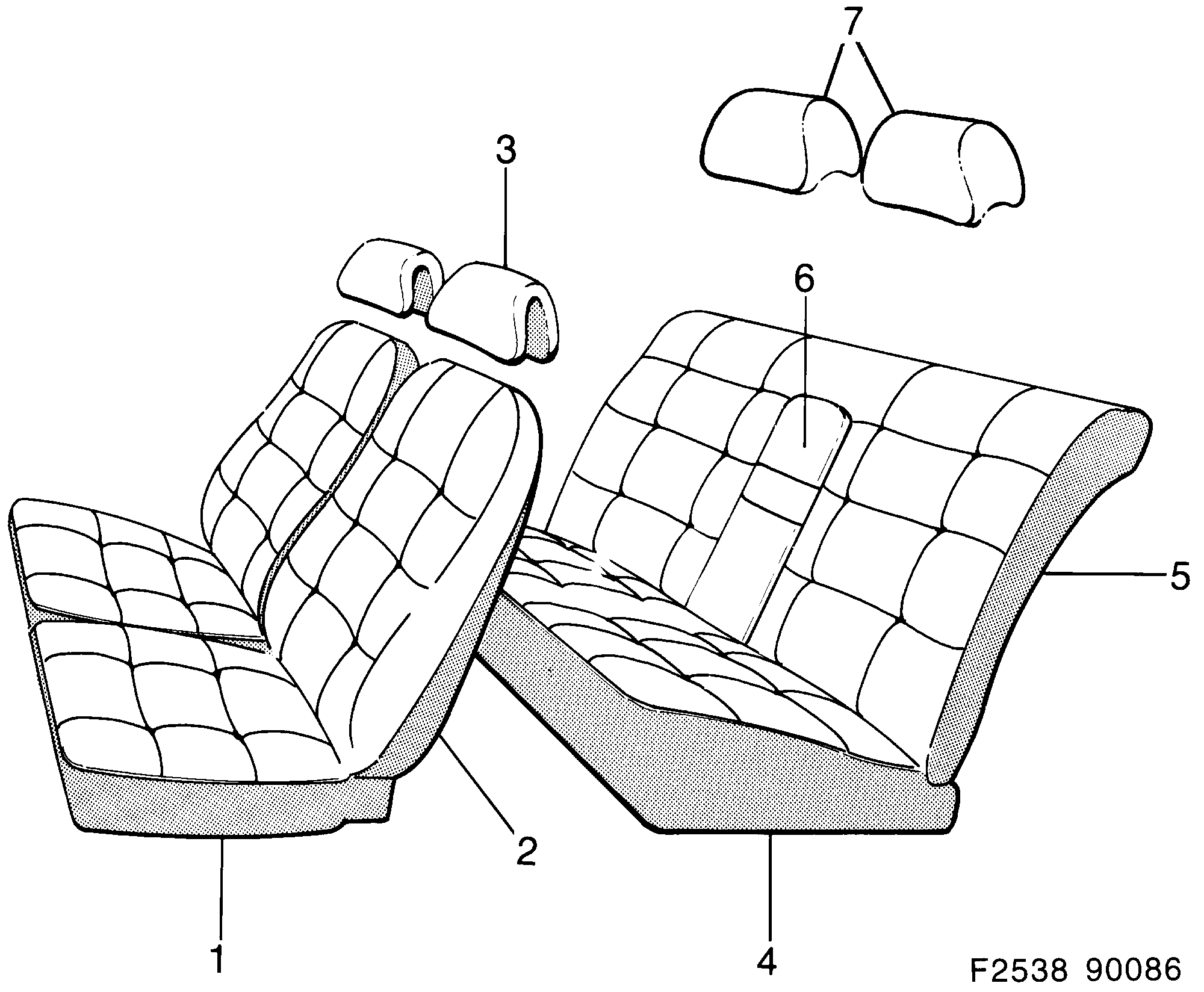Saab 900 Covers Block pattern diagram