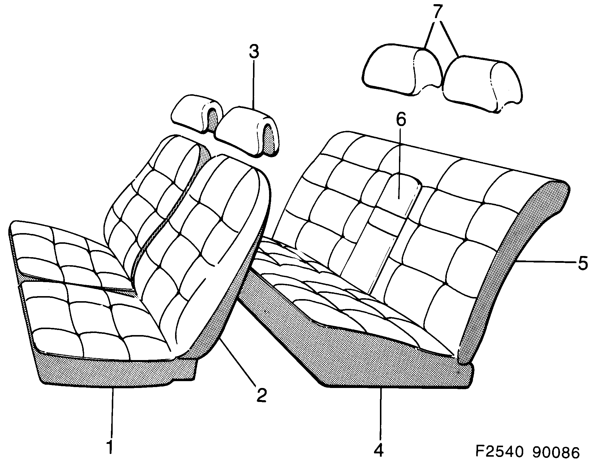 Saab 900 Covers Block pattern diagram
