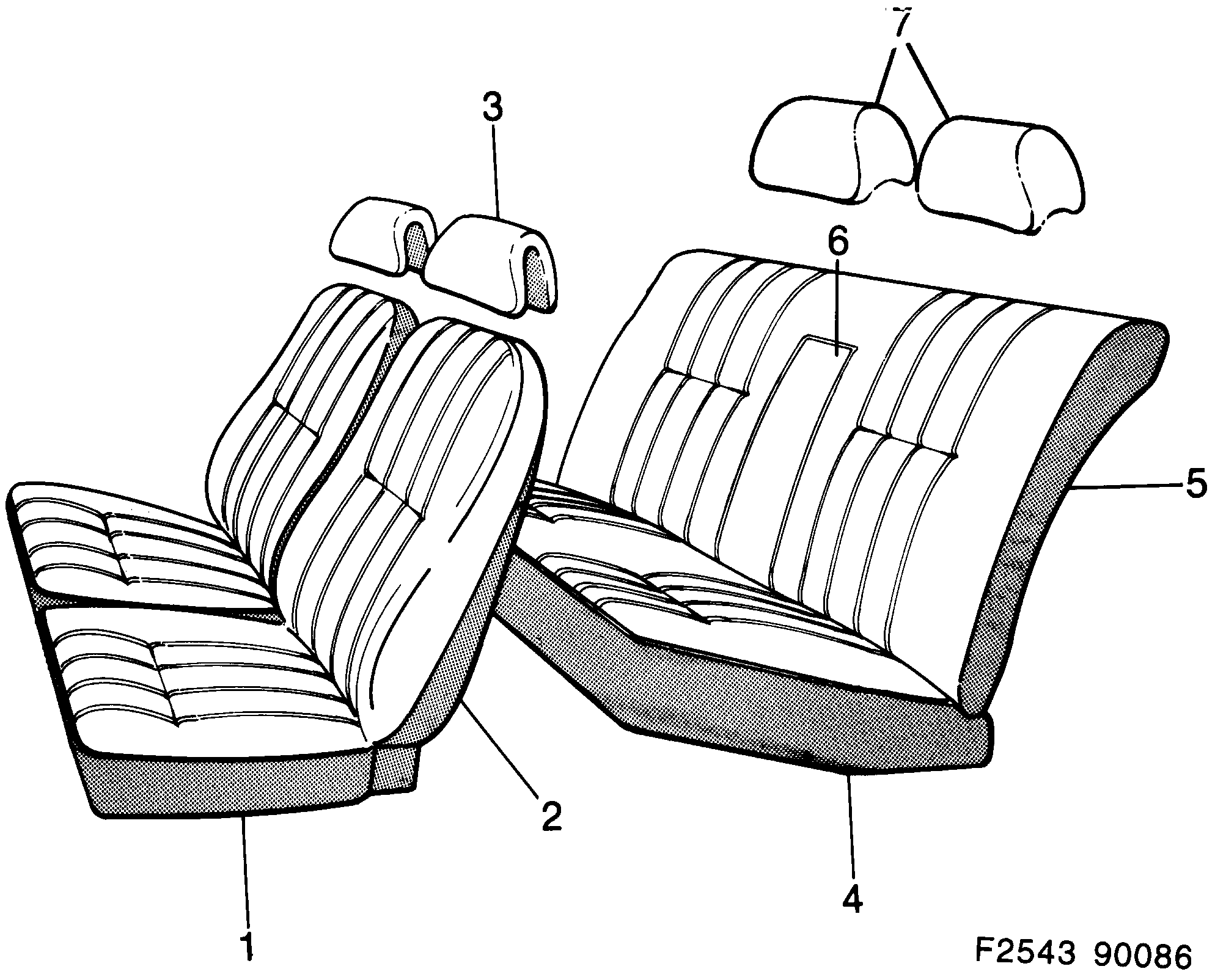 Saab 900 Covers Parallel pattern diagram