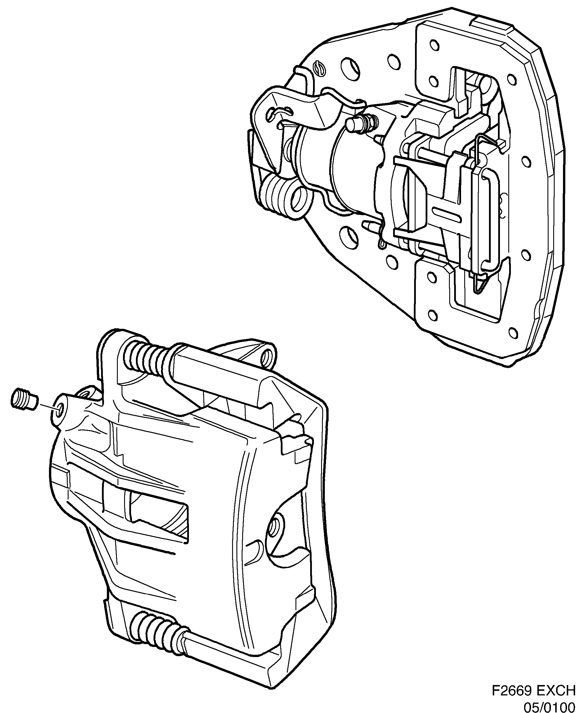 Saab EXCH. Brake housing Front diagram