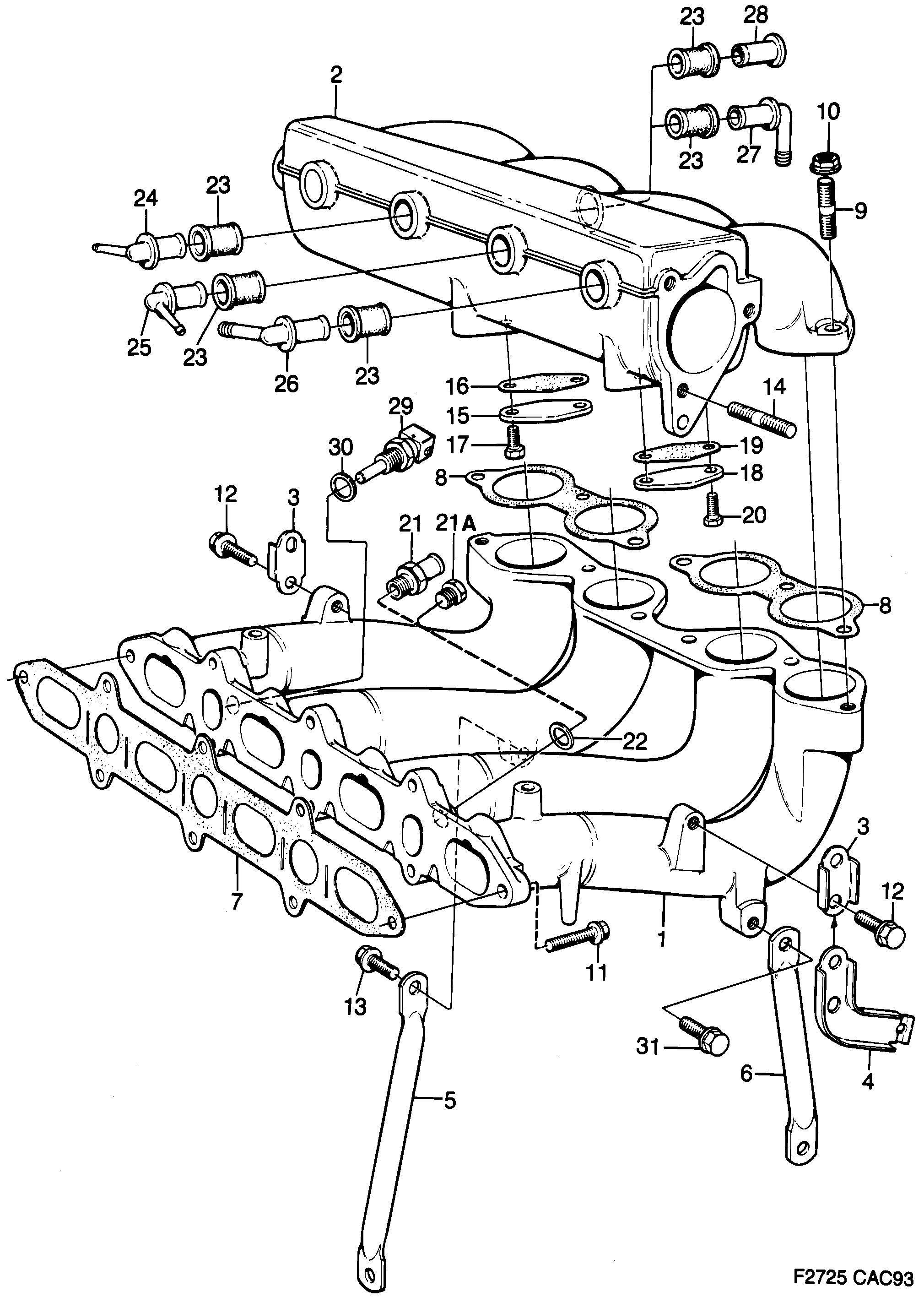 Saab 9000 Inlet manifold diagram
