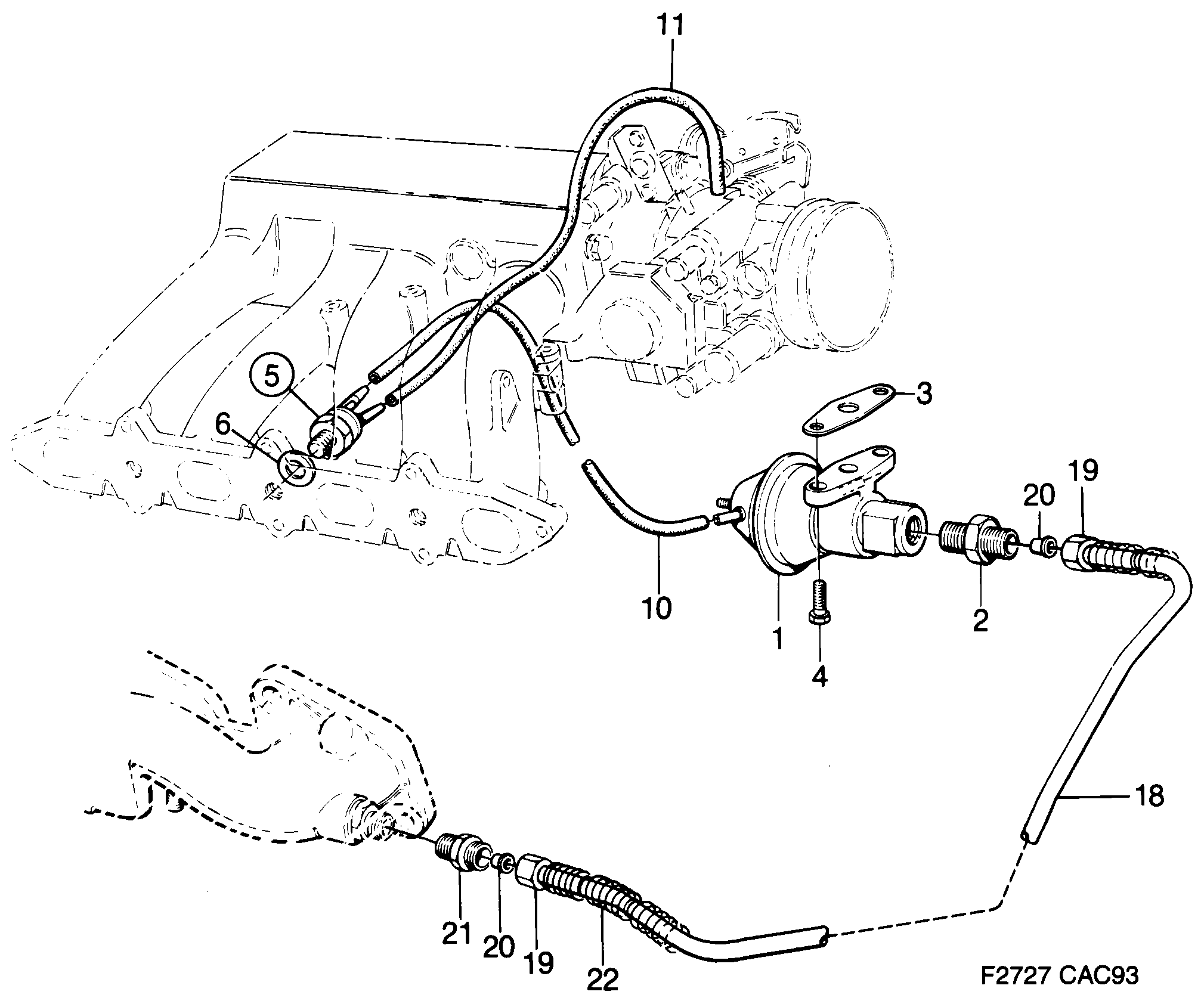 Saab 9000 EGR system diagram
