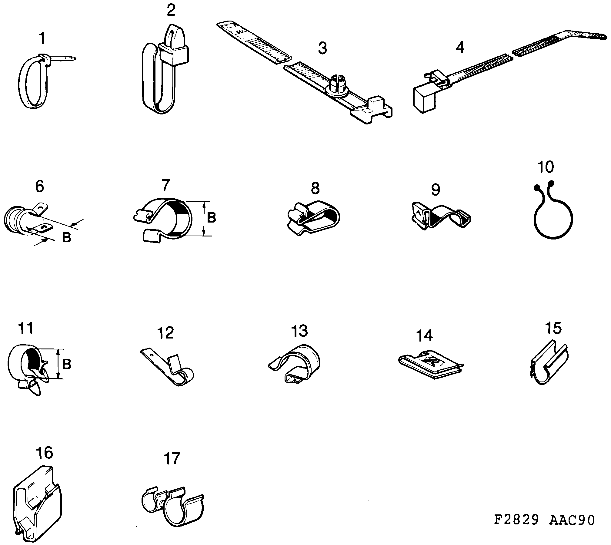Saab 900 Clamps diagram