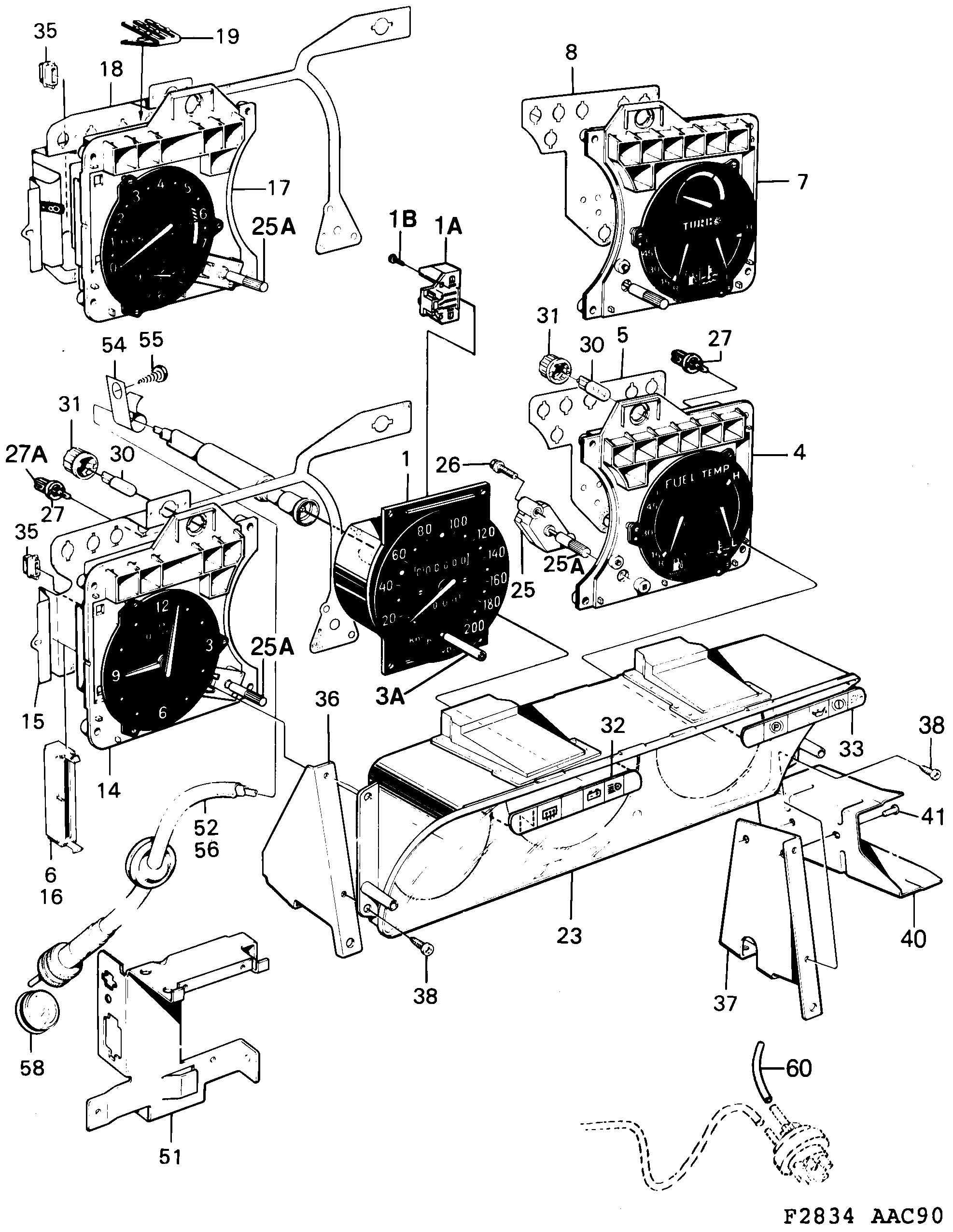Saab 900 Instrument diagram