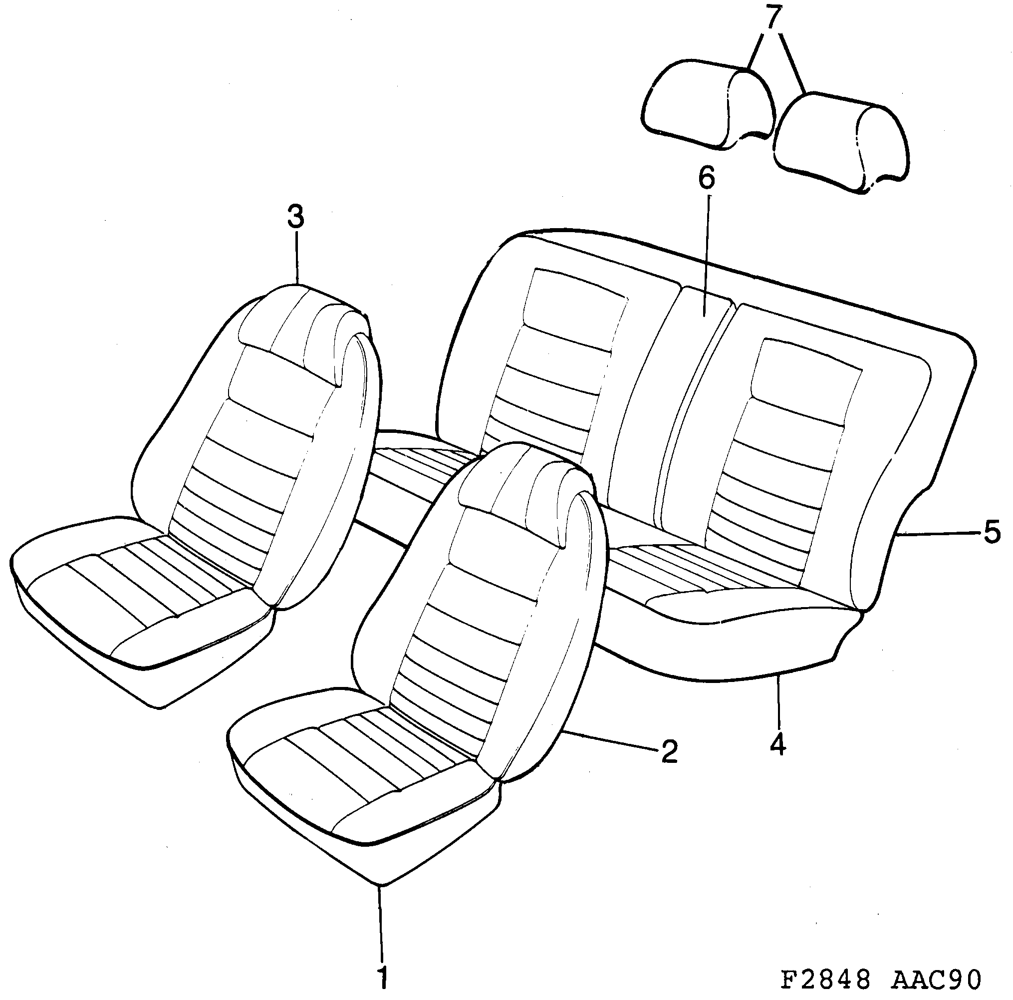 Saab 900 Covers Horizon pattern diagram