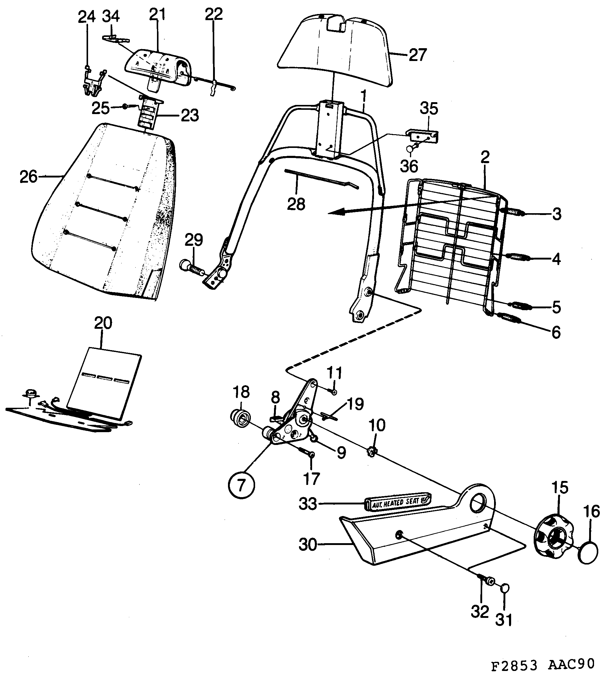Saab 900 Front seats Part 3 Manuel diagram