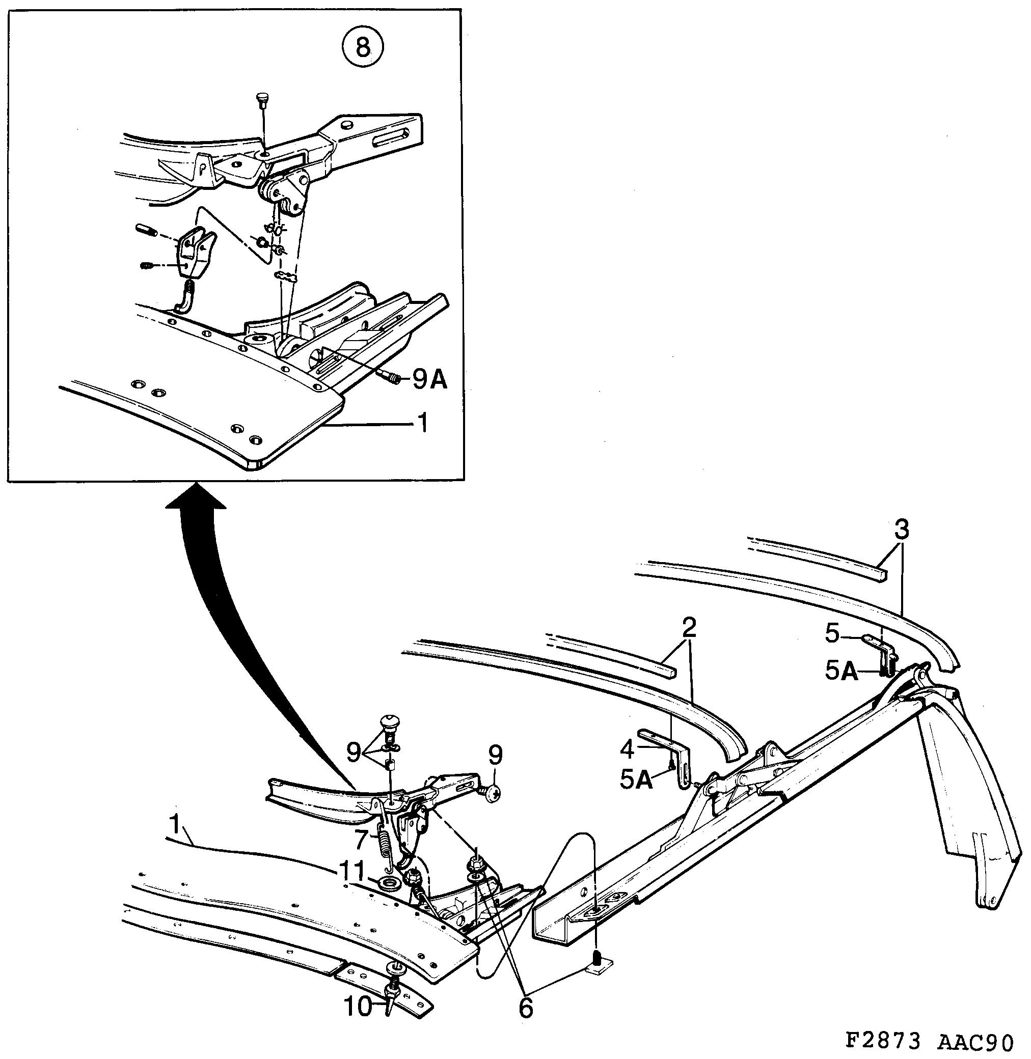 Saab 900 Bow 1, 2 and 3 Convertible diagram