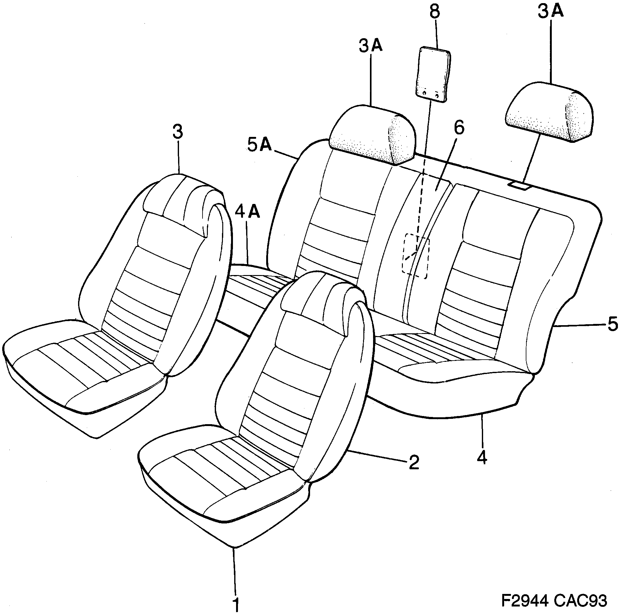 Saab 9000 Covers Horizon pattern diagram