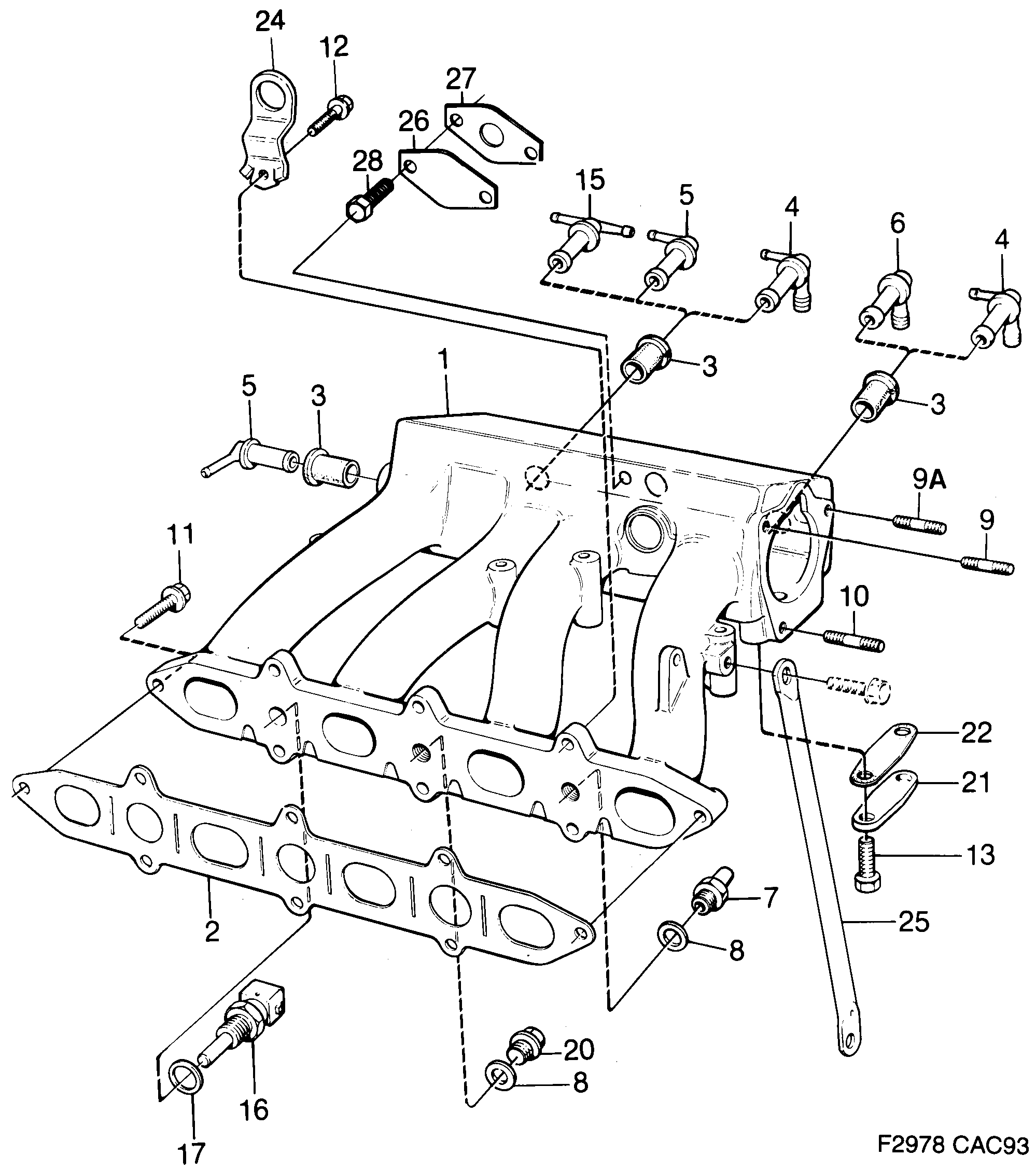 Saab 9000 Inlet manifold not diagram