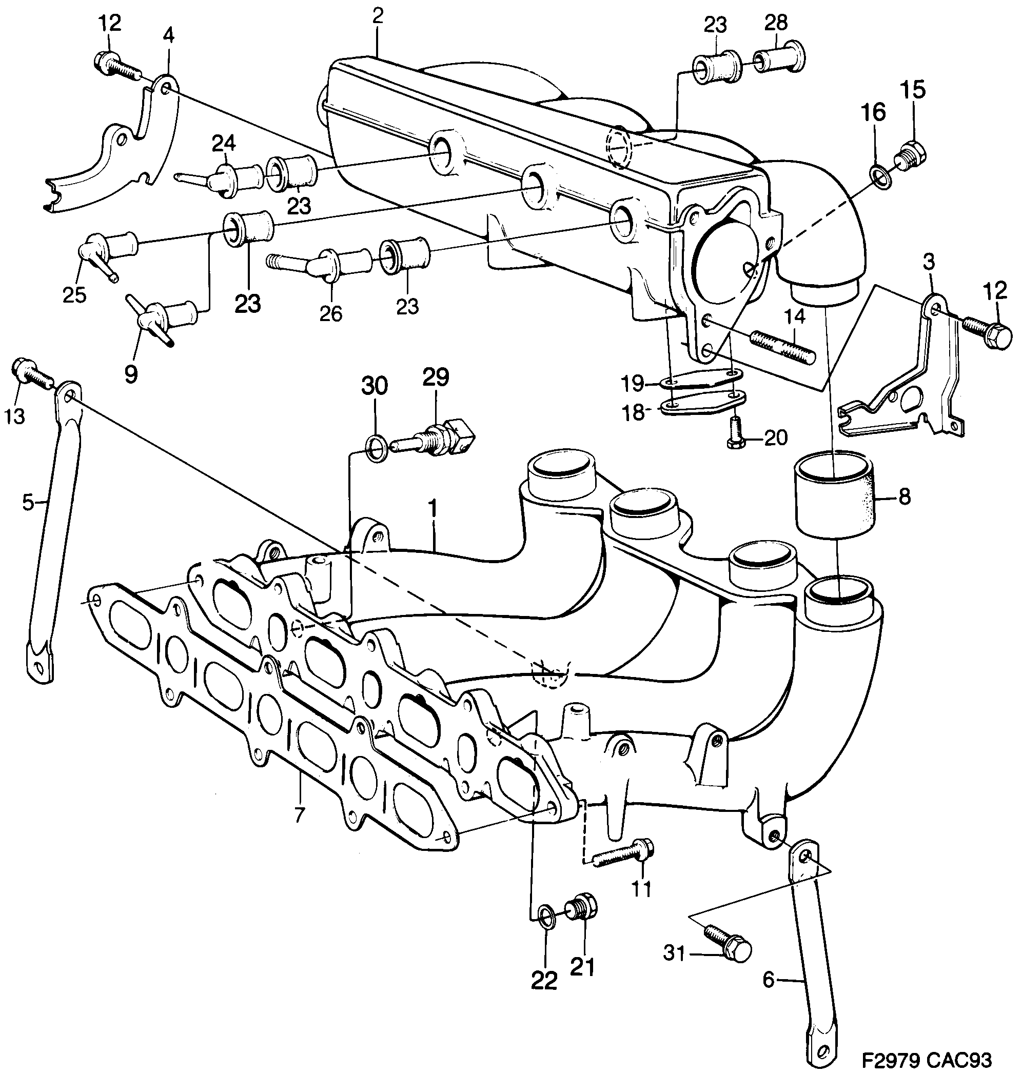 Saab 9000 Inlet manifold not diagram
