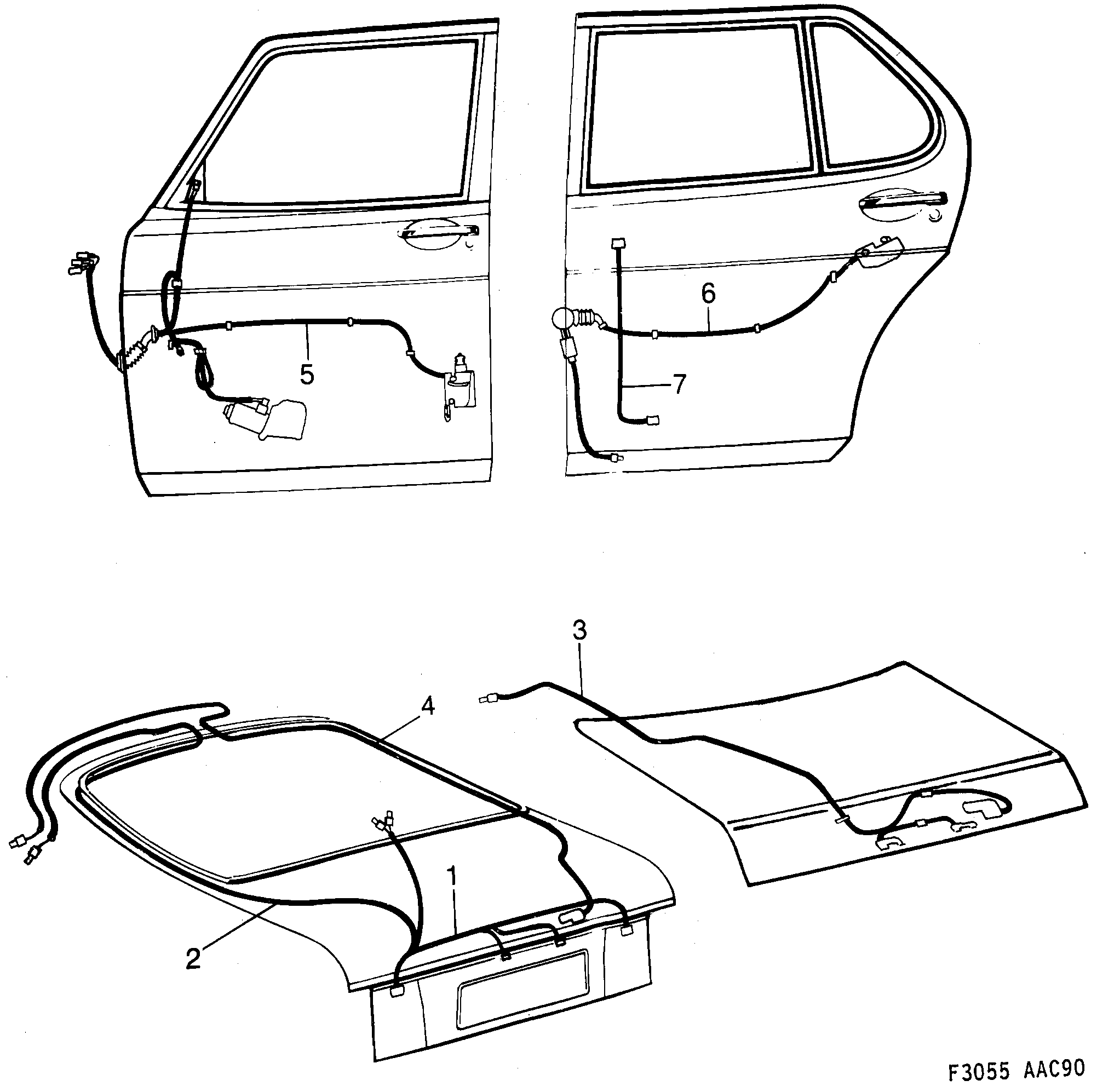Saab 900 Doors diagram