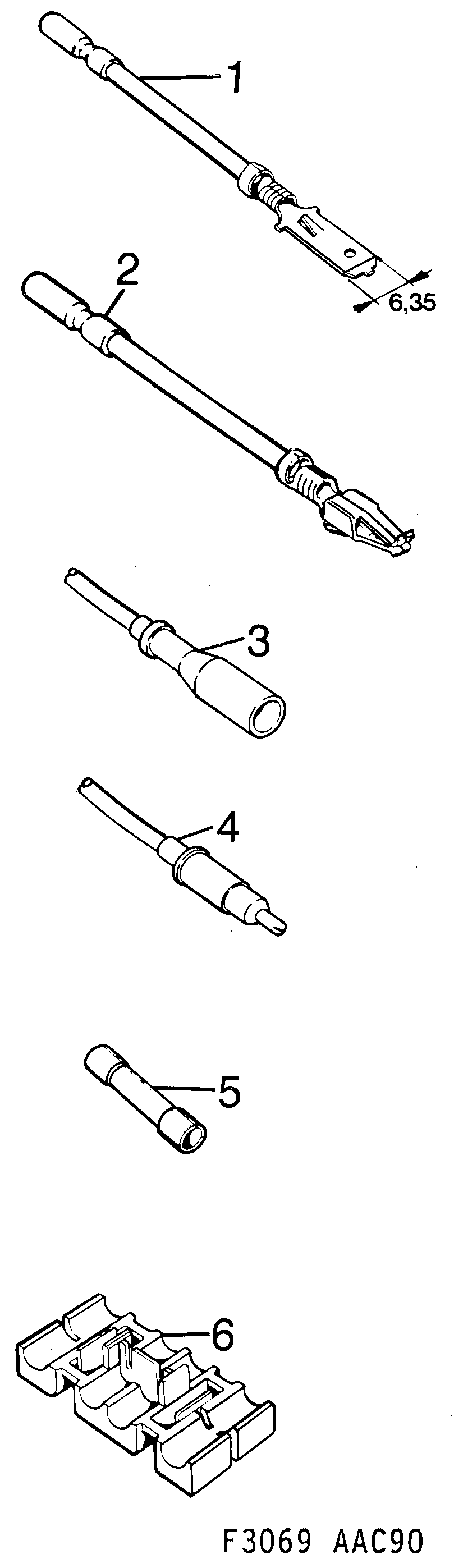 Saab 900 Cable terminal diagram