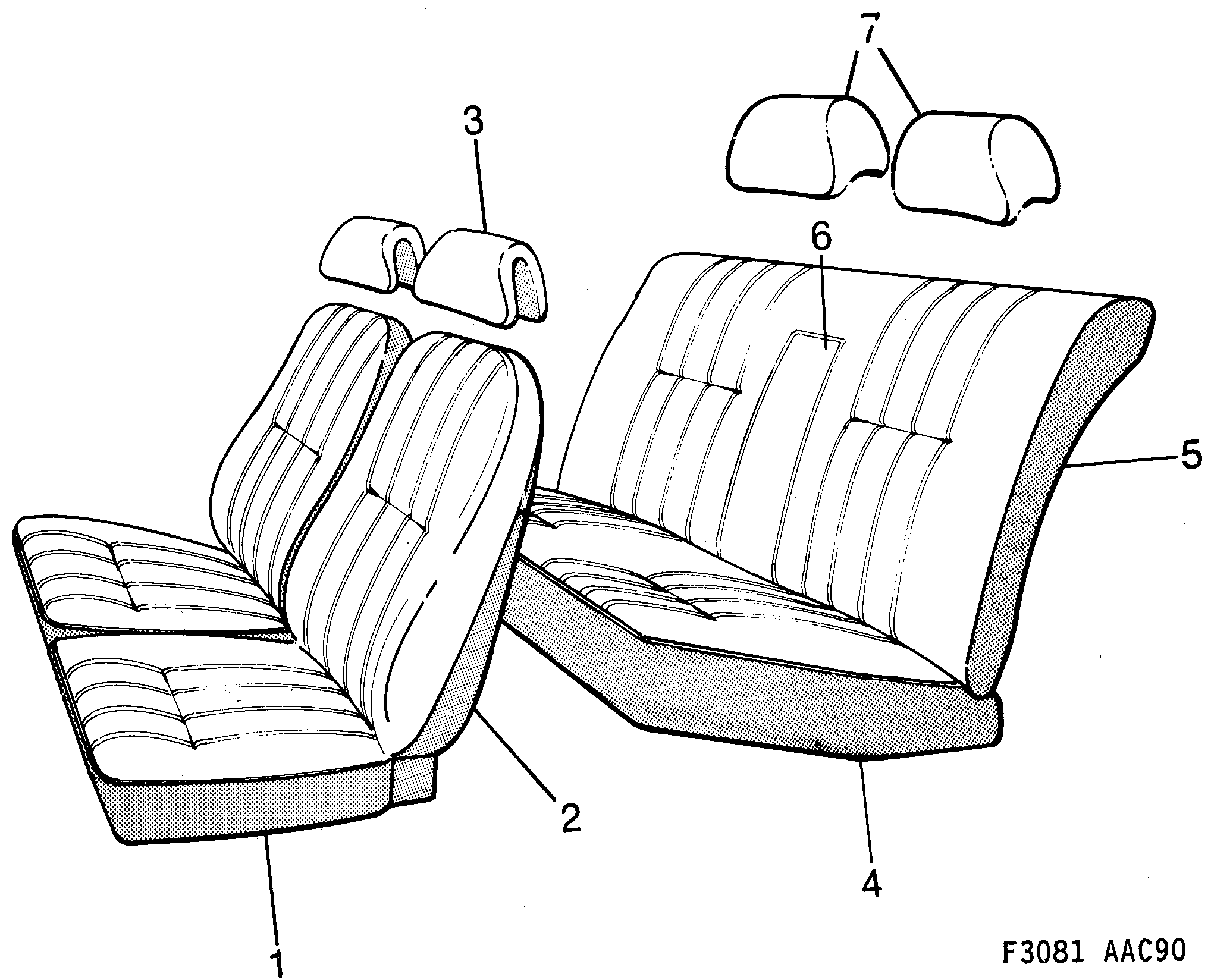 Saab 900 Covers Parallel pattern diagram