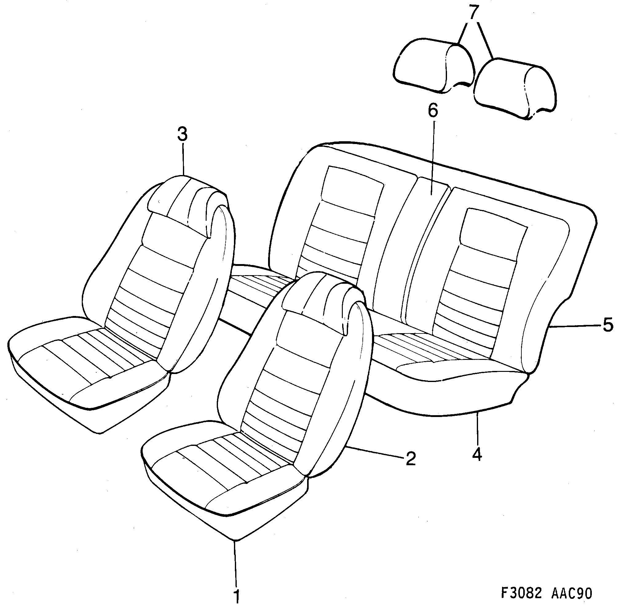 Saab 900 Covers Horizon pattern diagram