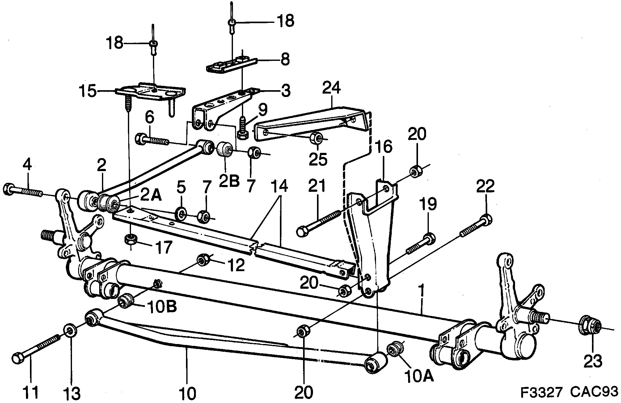 Saab 9000 Rear axle diagram