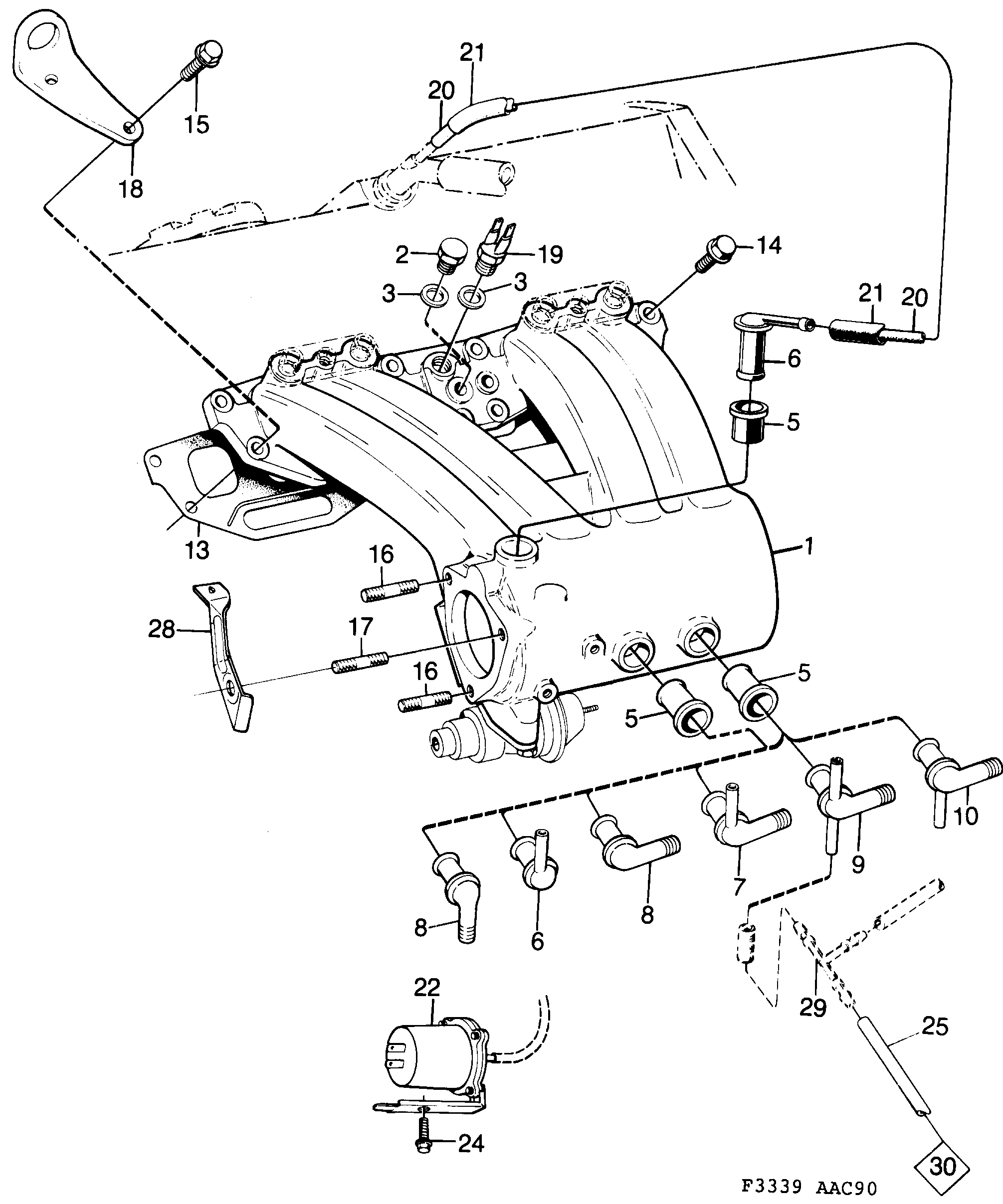 Saab 900 Inlet manifold diagram