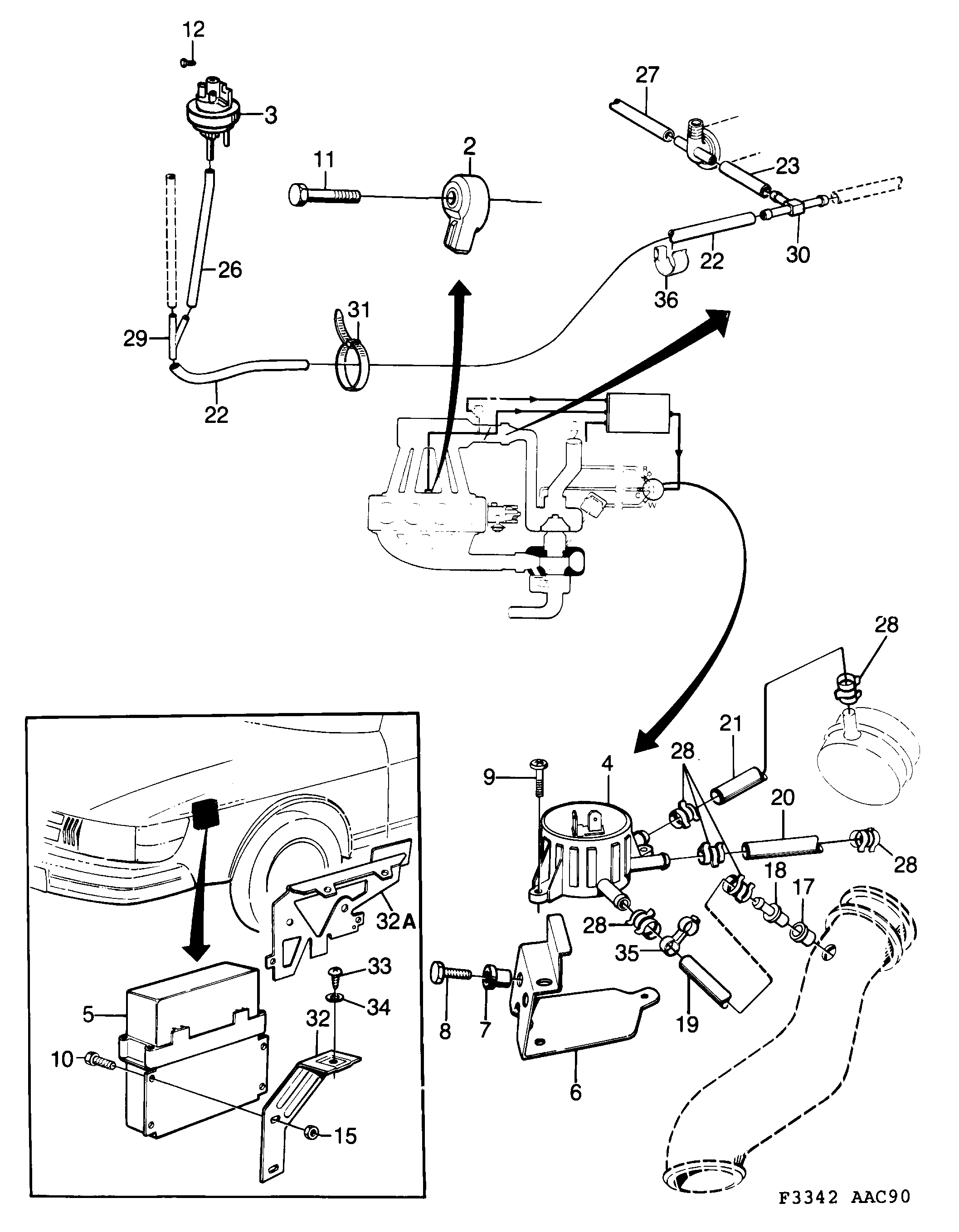 Saab 900 APC system diagram