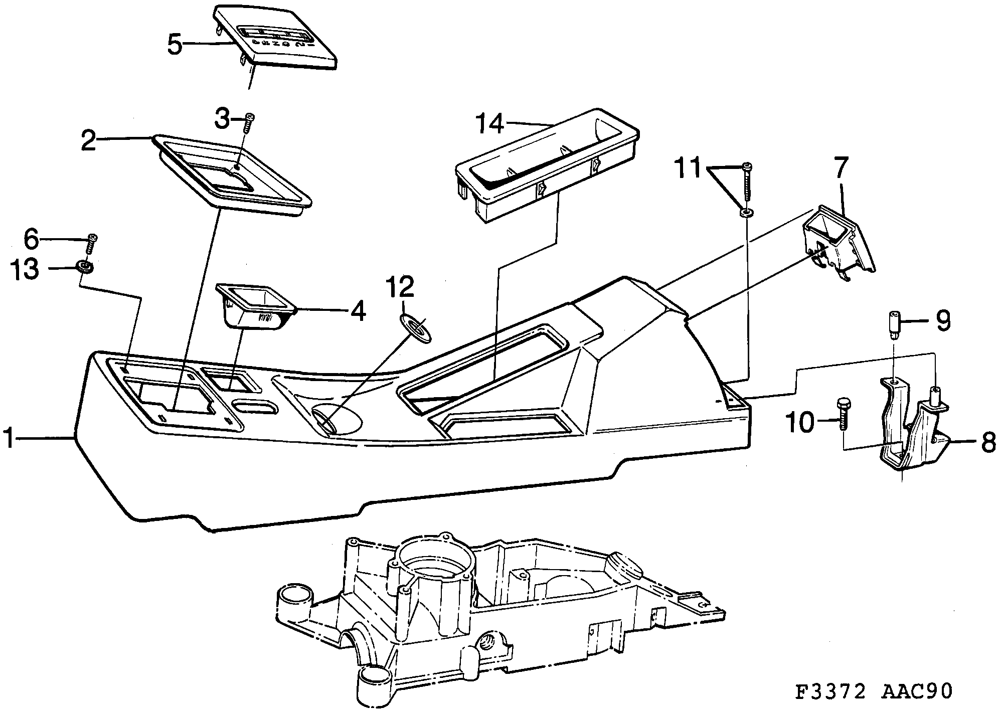 Saab 900 Cover, gear shift lever diagram