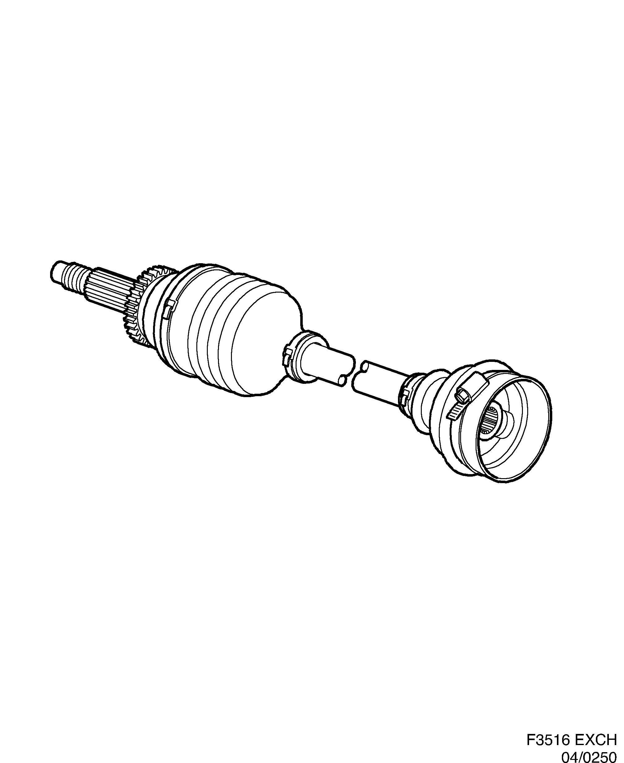Saab EXCH. Drive shaft assy diagram