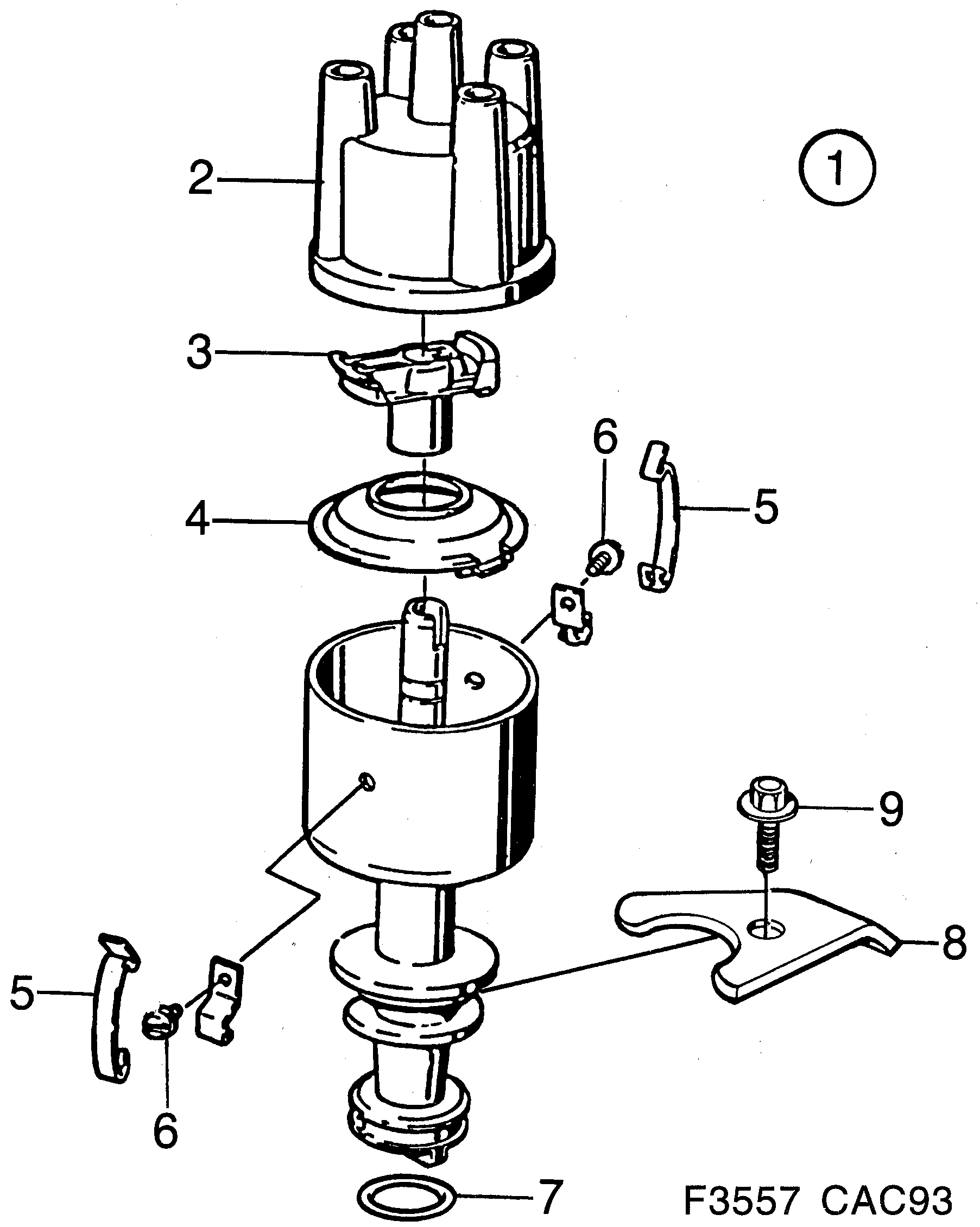 Saab 9000 Ignition distributor diagram