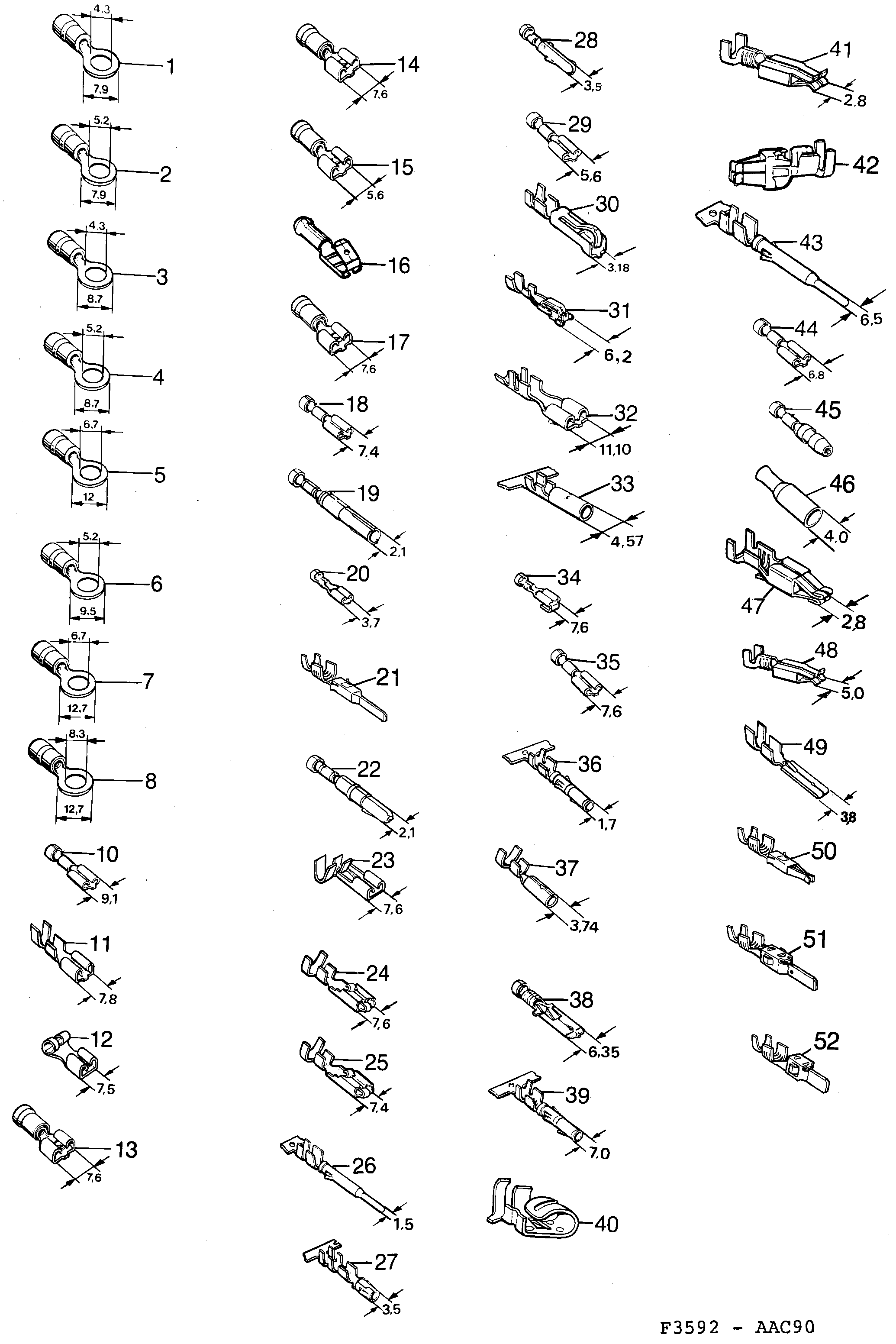 Saab 900 Cable terminal diagram