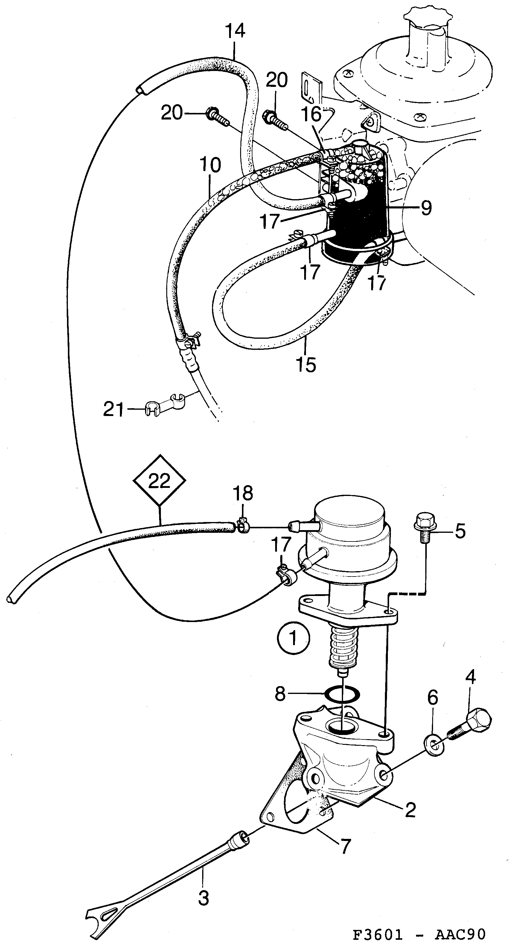 Saab 900 Fuel pump carburettor engine diagram