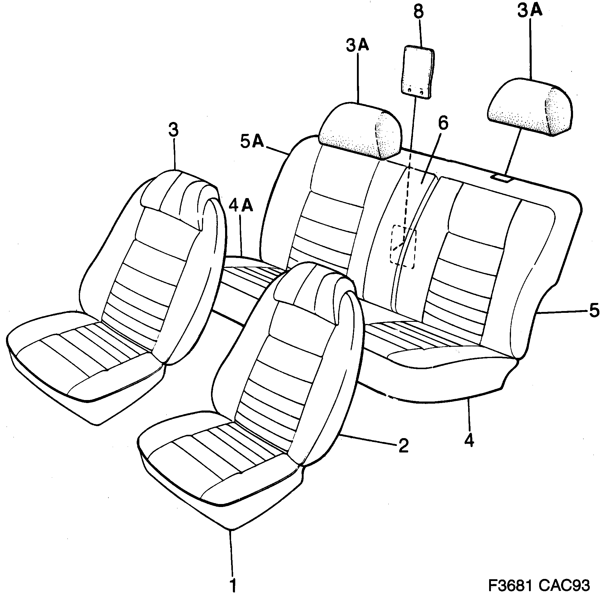 Saab 9000 Covers Horizon pattern diagram