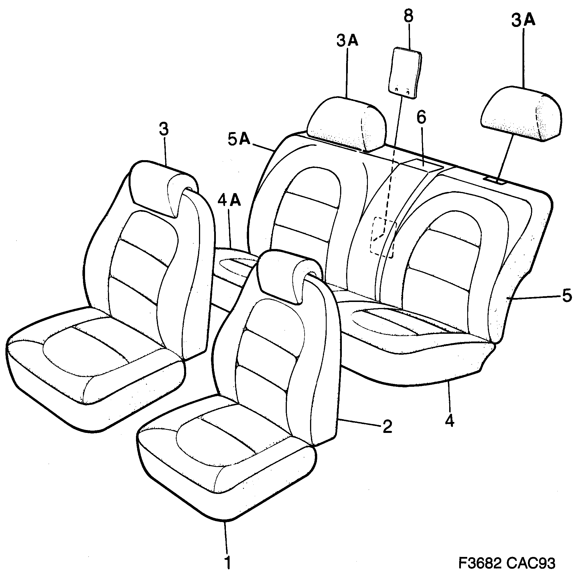 Saab 9000 Covers Contour design diagram