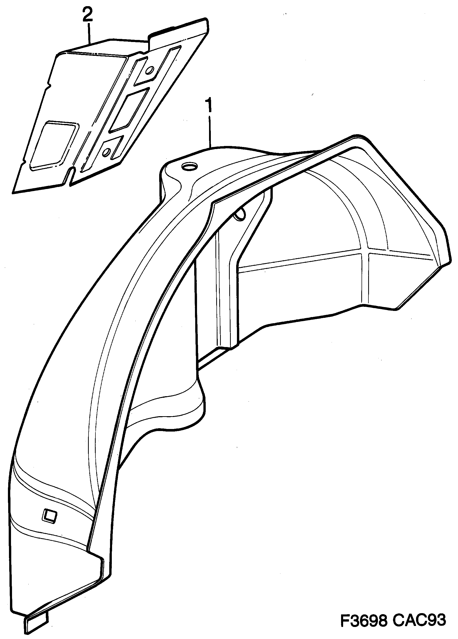 Saab 9000 Wheel housing, rear diagram