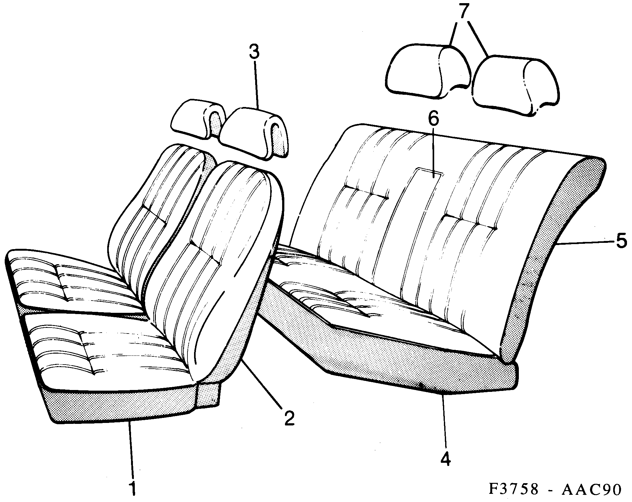 Saab 900 Covers Parallel pattern diagram