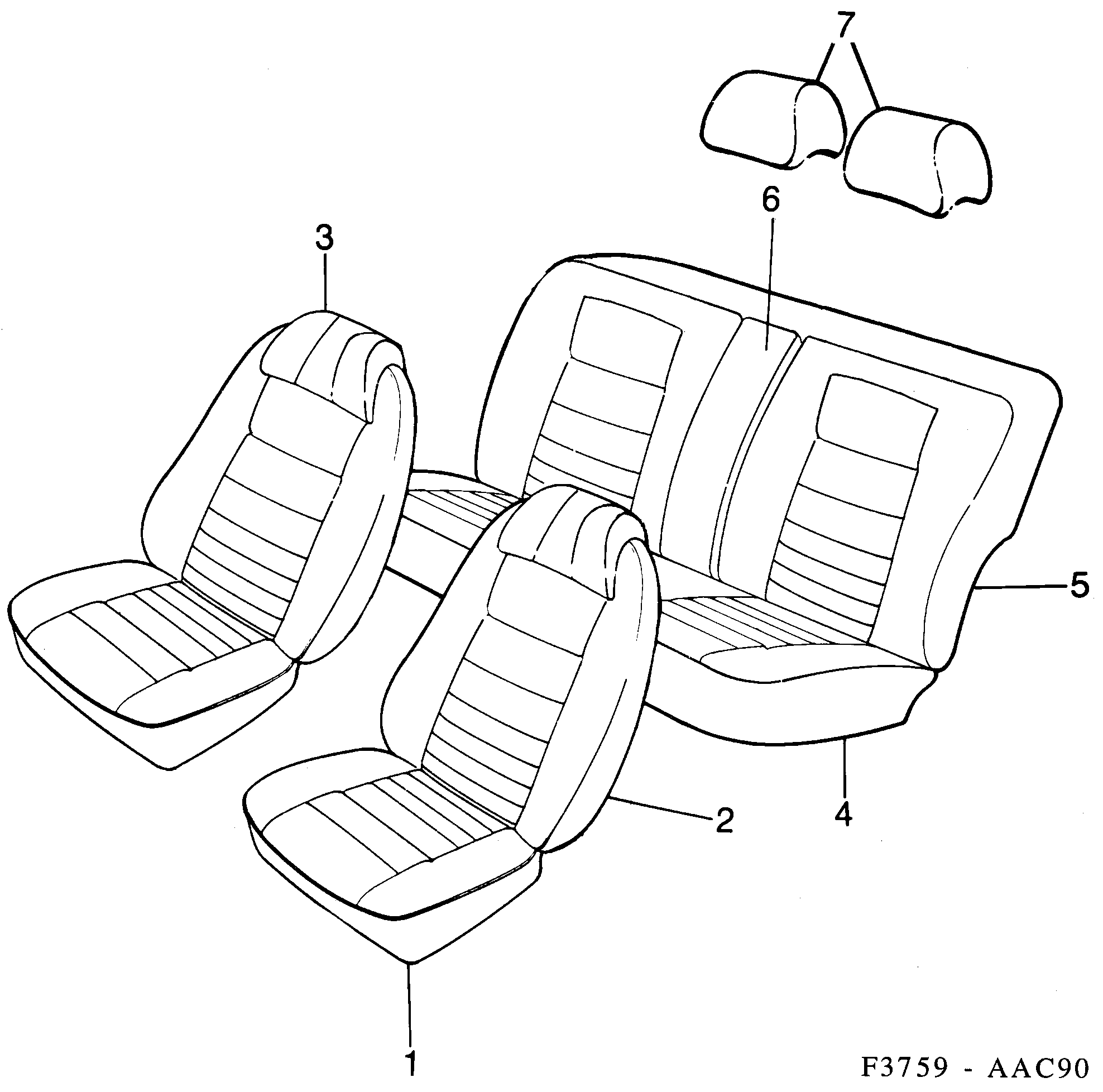 Saab 900 Covers Horizon pattern diagram