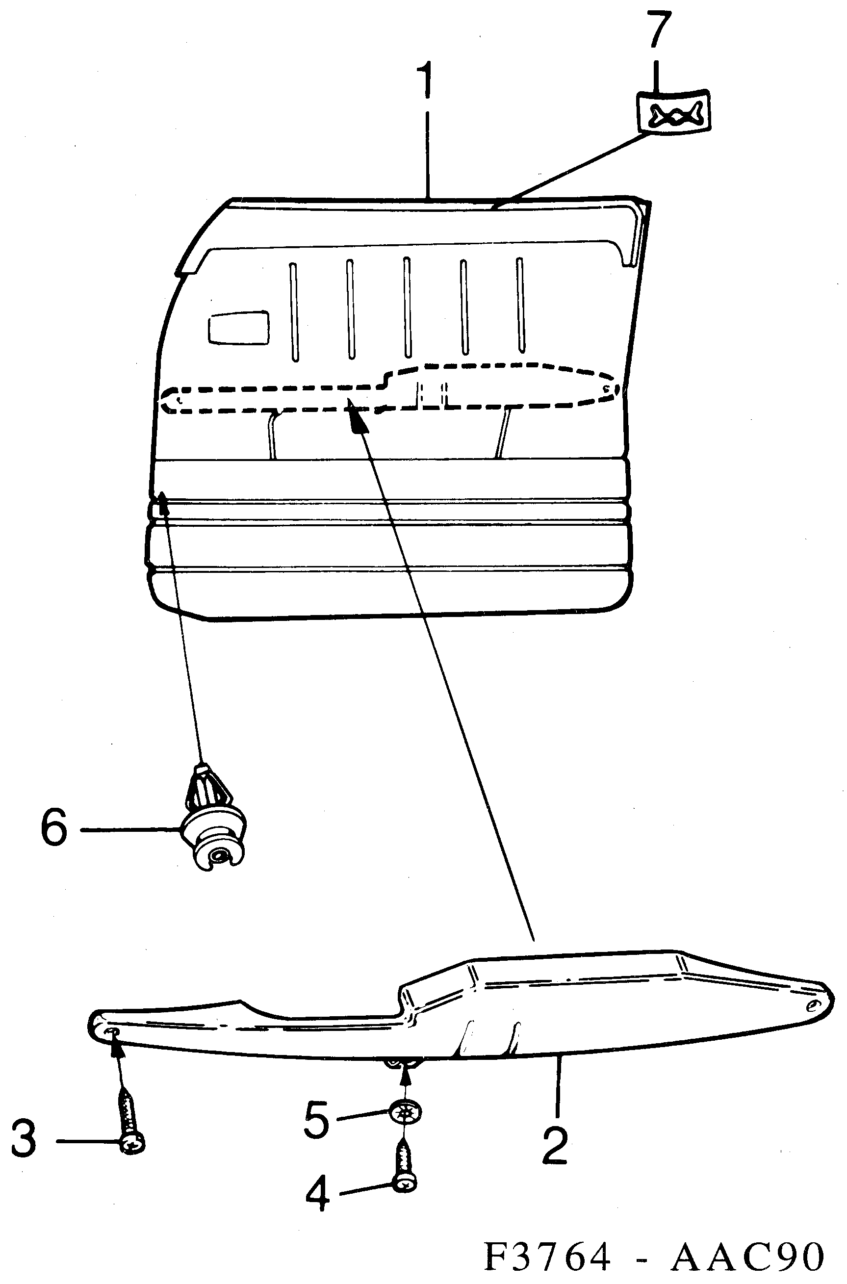 Saab 900 Door panel Front diagram